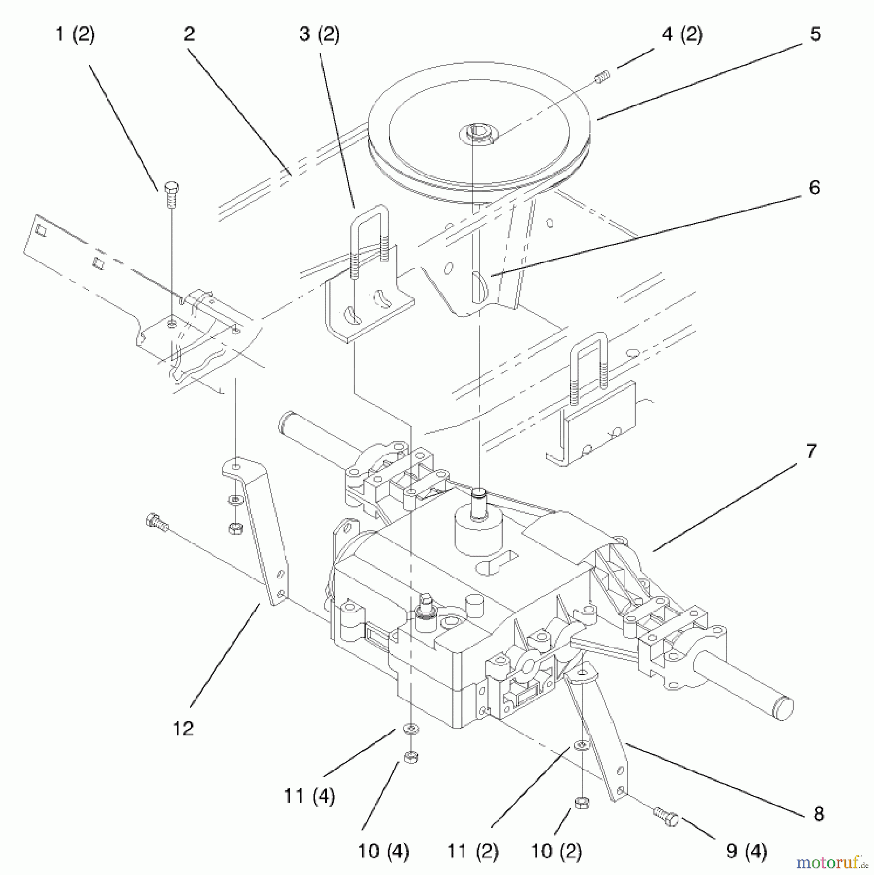  Toro Neu Mowers, Lawn & Garden Tractor Seite 1 72045 (265-6) - Toro 265-6 Yard Tractor, 1997 (7900001-7999999) TRANSAXLE-GEAR