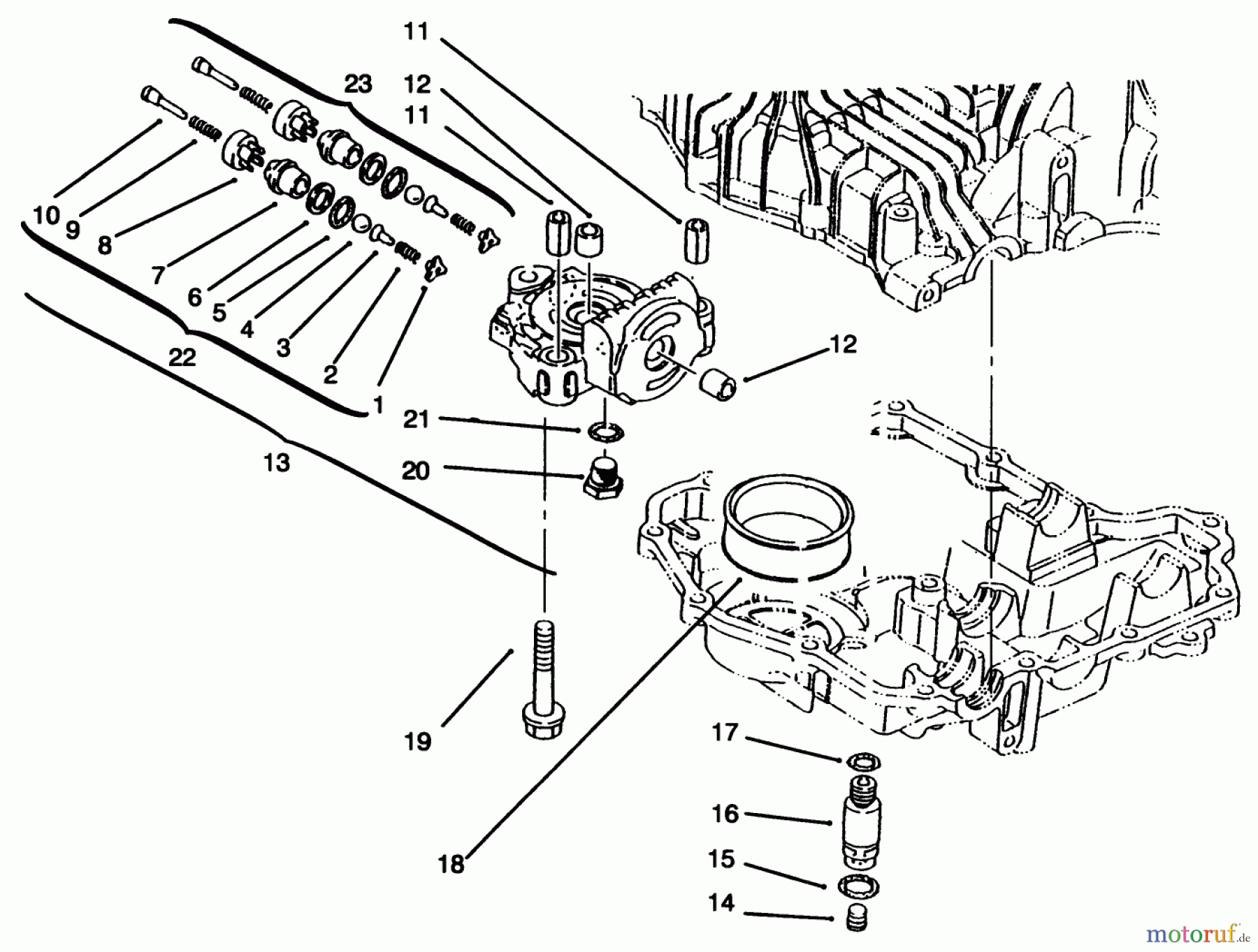  Toro Neu Mowers, Lawn & Garden Tractor Seite 1 72064 (265-H) - Toro 265-H Lawn and Garden Tractor, 1996 (6900001-6999999) CENTER CASE