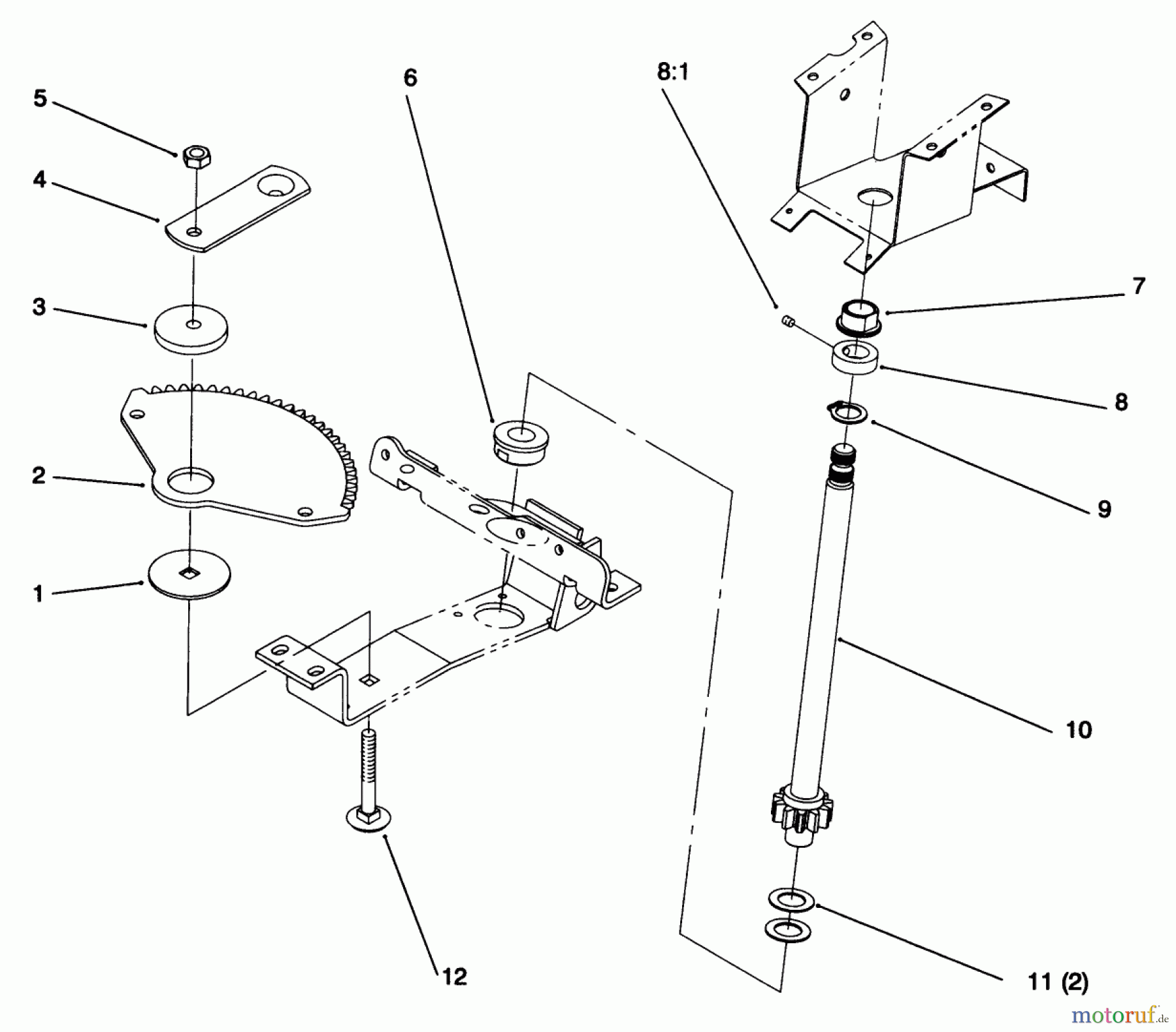  Toro Neu Mowers, Lawn & Garden Tractor Seite 1 72064 (265-H) - Toro 265-H Lawn and Garden Tractor, 1996 (6900001-6999999) LOWER STEERING