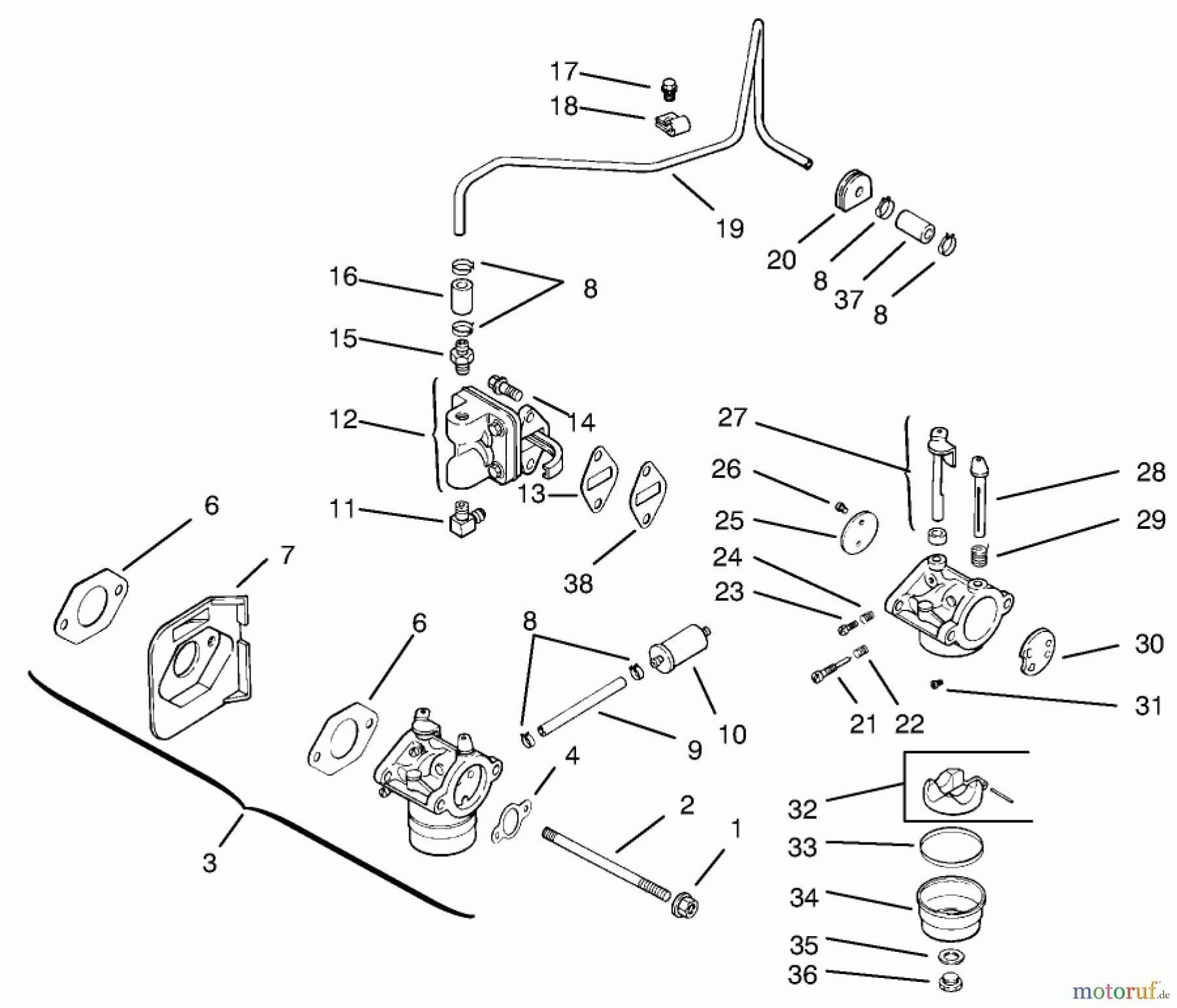  Toro Neu Mowers, Lawn & Garden Tractor Seite 1 72046 (265-H) - Toro 265-H Lawn and Garden Tractor, 1997 (7900001-7999999) FUEL SYSTEM