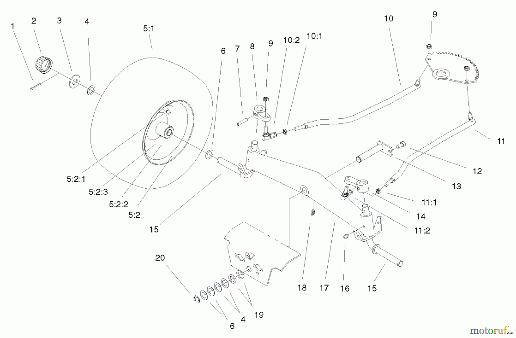  Toro Neu Mowers, Lawn & Garden Tractor Seite 1 72049 (265-6) - Toro 265-6 Lawn and Garden Tractor, 2000 (200000001-200999999) FRONT AXLE ASSEMBLY