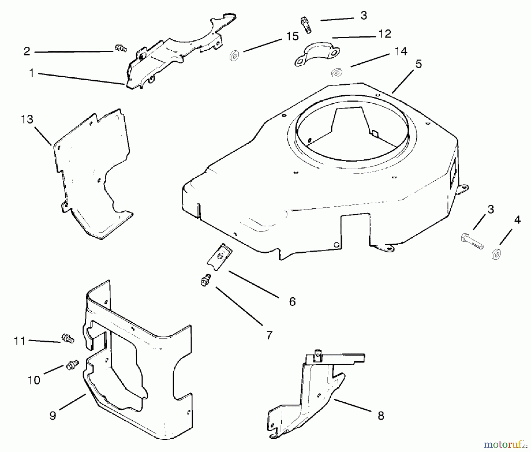  Toro Neu Mowers, Lawn & Garden Tractor Seite 1 72050 (265-H) - Toro 265-H Lawn and Garden Tractor, 2000 (200000001-200999999) BLOWER HOUSING & BAFFLES #2