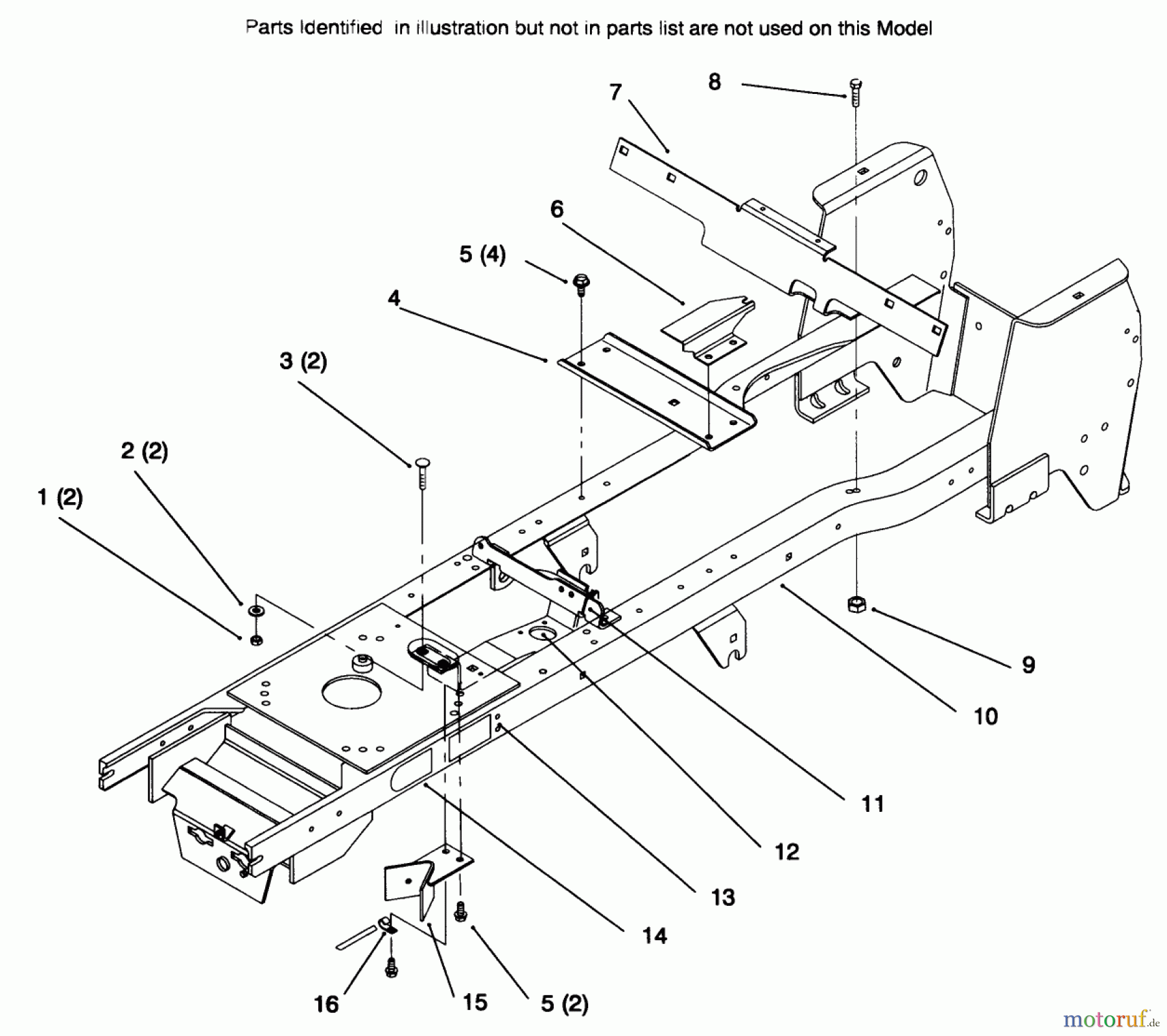  Toro Neu Mowers, Lawn & Garden Tractor Seite 1 72104 (267-H) - Toro 267-H Lawn and Garden Tractor, 1996 (6900001-6999999) FRAME