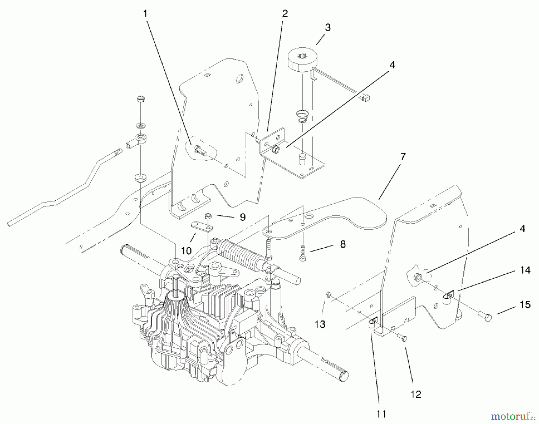  Toro Neu Mowers, Lawn & Garden Tractor Seite 1 72105 (268-H) - Toro 268-H Lawn and Garden Tractor, 1999 (9900001-9999999) CRUISE CONTROL ASSEMBLY