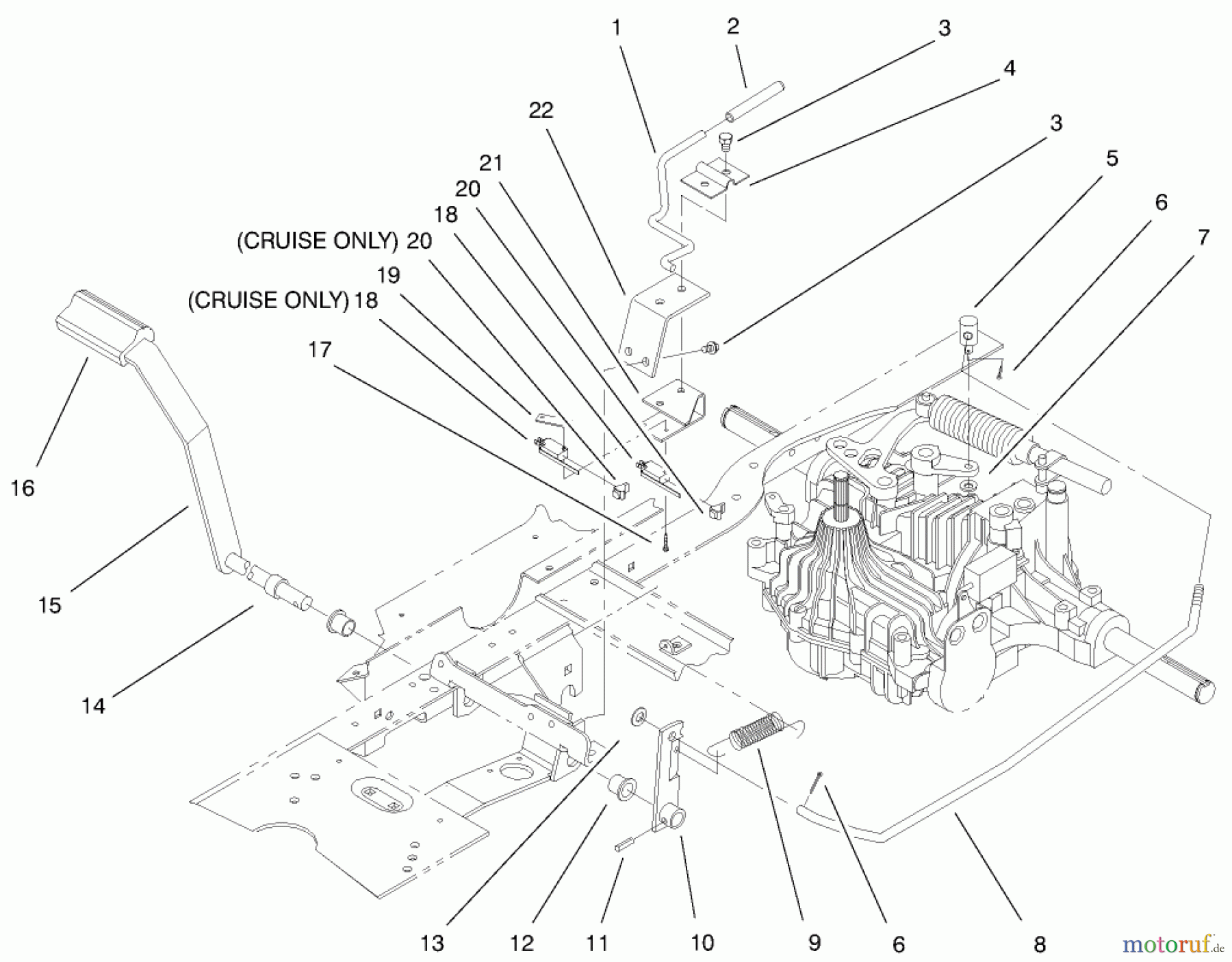  Toro Neu Mowers, Lawn & Garden Tractor Seite 1 72105 (268-H) - Toro 268-H Lawn and Garden Tractor, 1999 (9900001-9999999) HYDRO BRAKE ASSEMBLY