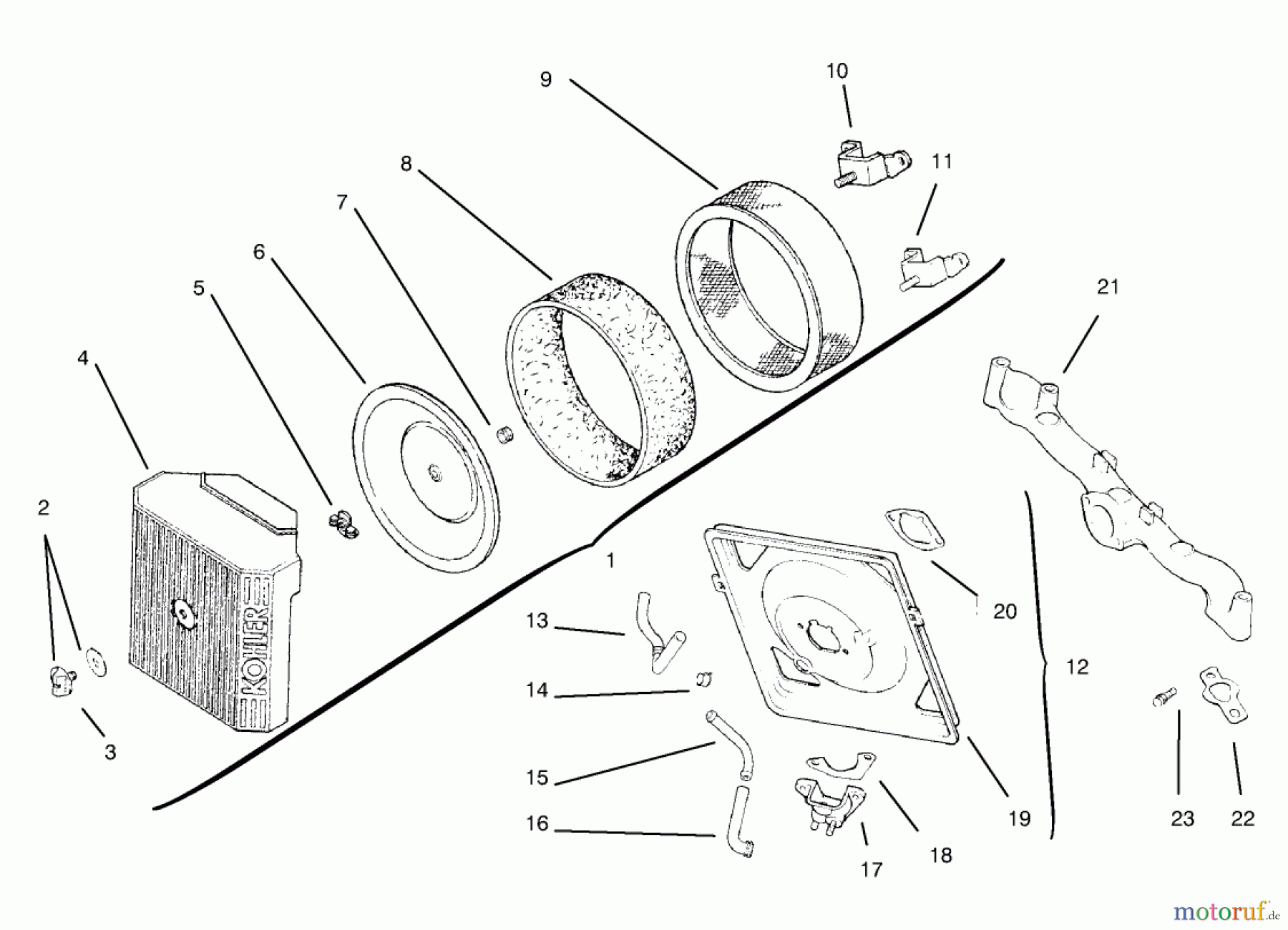  Toro Neu Mowers, Lawn & Garden Tractor Seite 1 72102 (269-H) - Toro 269-H Lawn and Garden Tractor, 1998 (8900001-8900399) AIR INTAKE/FILTRATION