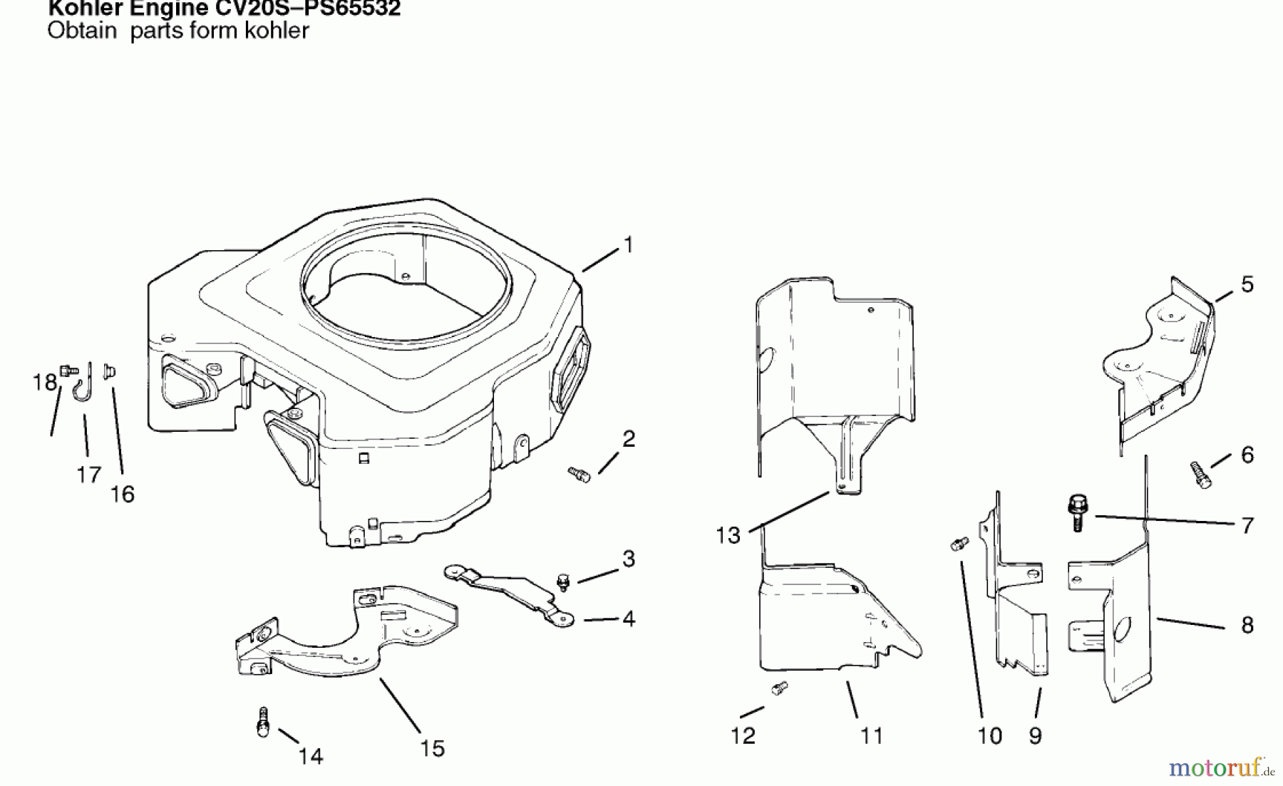  Toro Neu Mowers, Lawn & Garden Tractor Seite 1 72110 (270-H) - Toro 270-H Lawn and Garden Tractor, 1996 (6900001-6999999) BLOWER HOUSING & BAFFLES