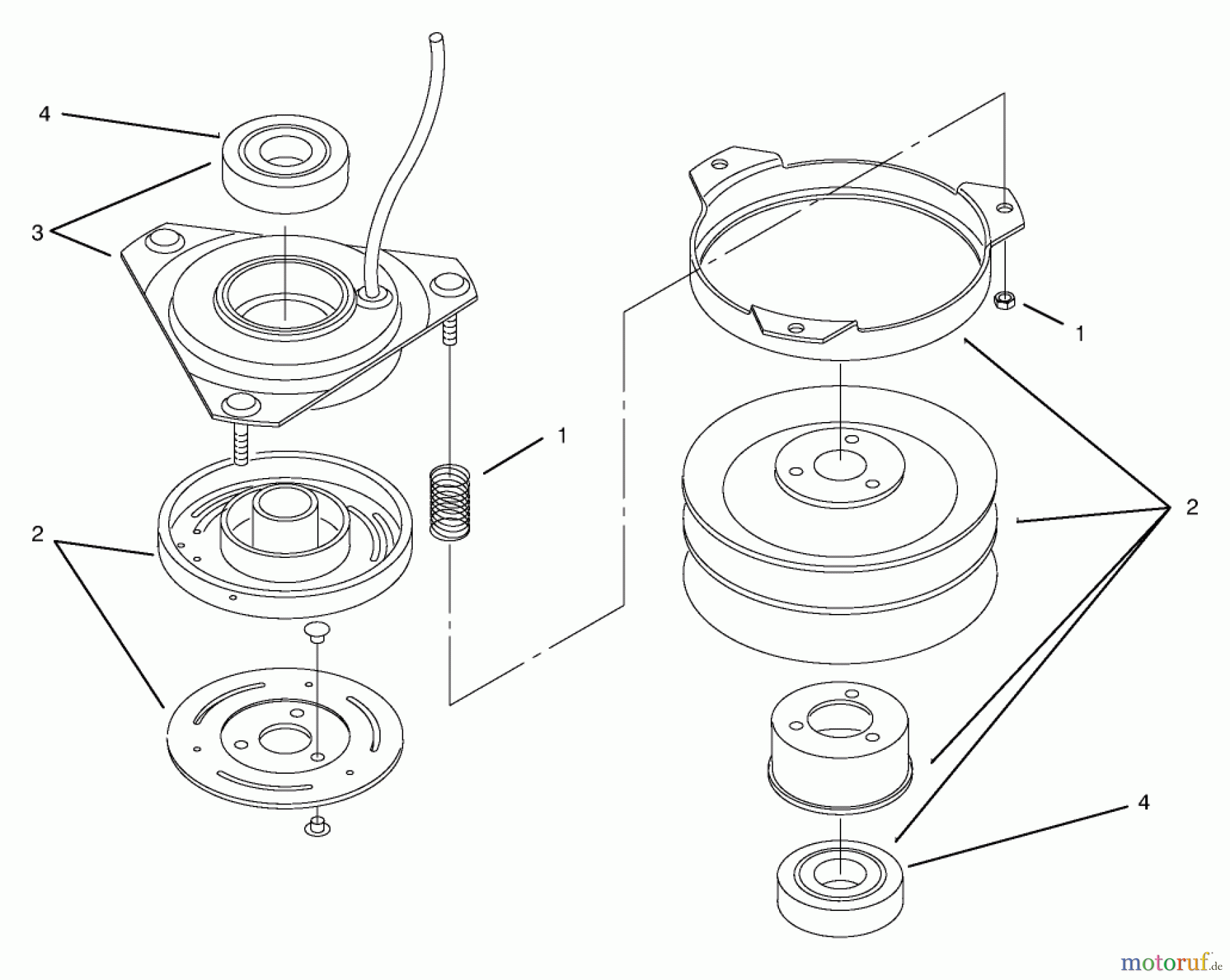  Toro Neu Mowers, Lawn & Garden Tractor Seite 1 72110 (270-H) - Toro 270-H Lawn and Garden Tractor, 1998 (8900600-8999999) CLUTCH 92-6885