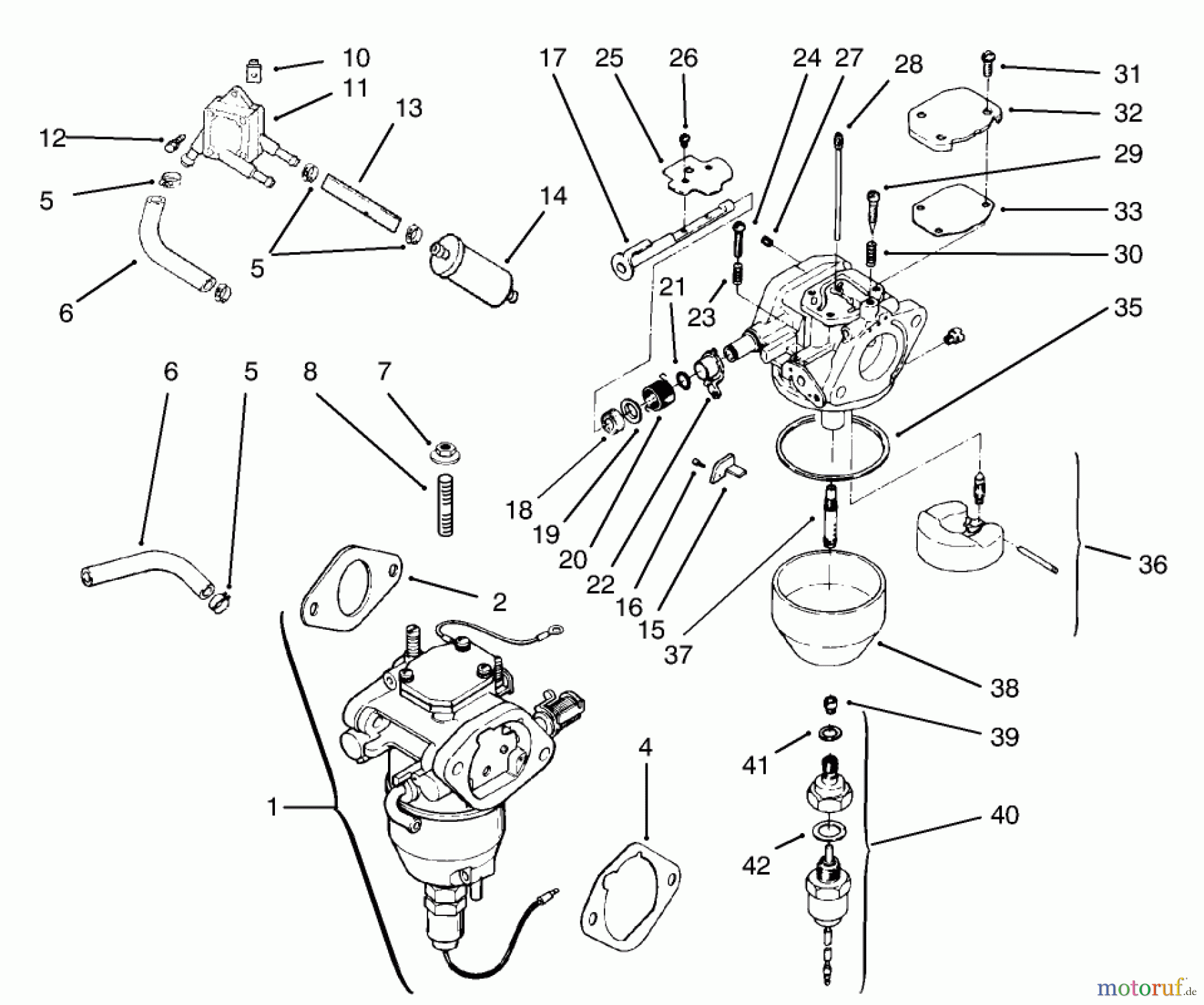  Toro Neu Mowers, Lawn & Garden Tractor Seite 1 72116 (270-HE) - Toro 270-HE Lawn and Garden Tractor, 2003 (230000001-230999999) GROUP 8-FUEL SYSTEM ASSEMBLY KOHLER MODEL NO. CV20S-65531 AND CV20S-65532