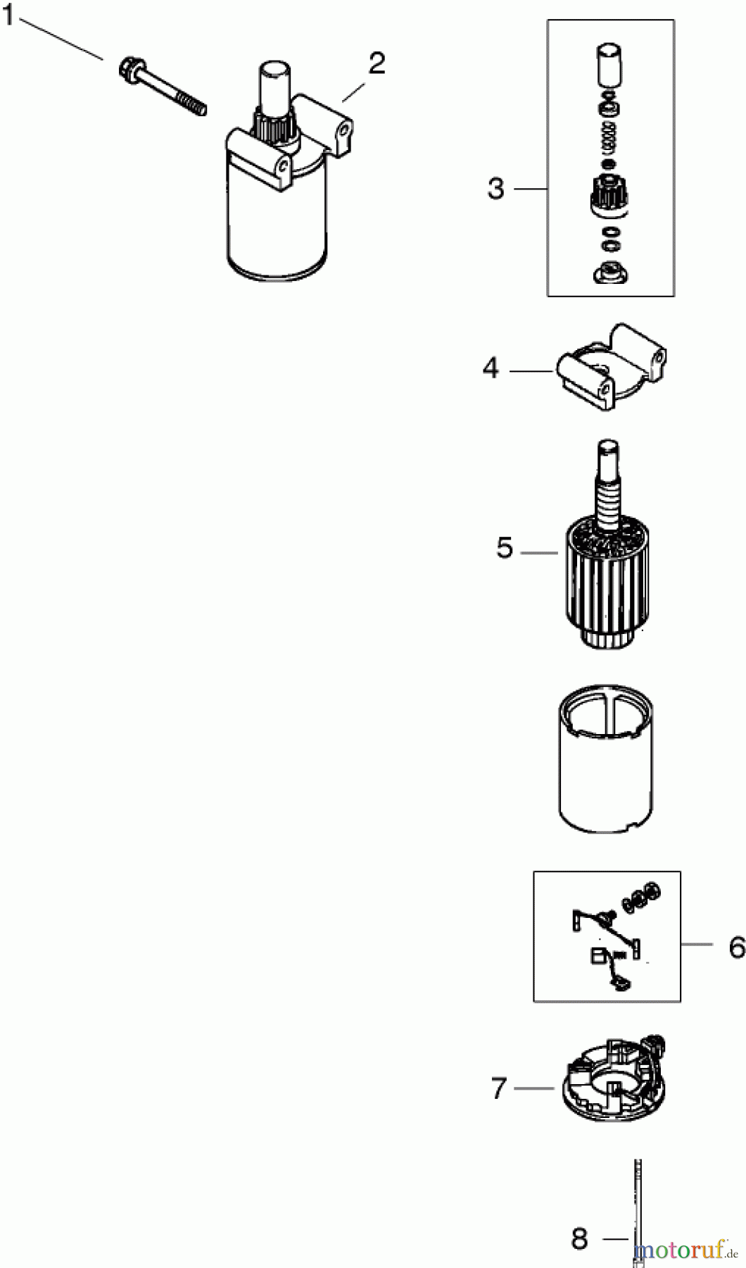  Toro Neu Mowers, Lawn & Garden Tractor Seite 1 72200 (410) - Toro 410 Garden Tractor, 2005 (250000001-250999999) STARTER ASSEMBLY KOHLER CV460S-26518