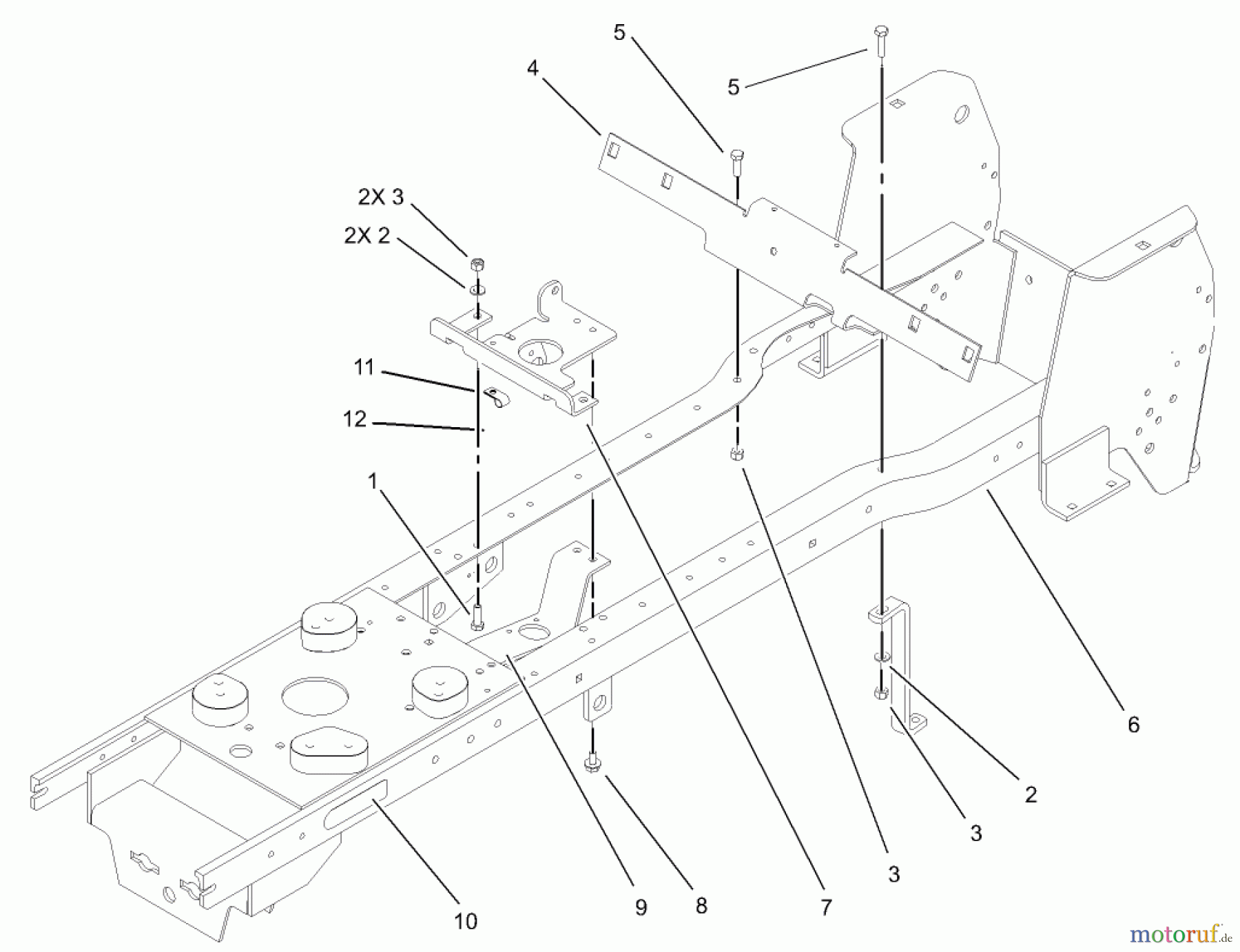  Toro Neu Mowers, Lawn & Garden Tractor Seite 1 72200 (416XT) - Toro 416XT Garden Tractor, 2003 (230000001-230999999) FRAME ASSEMBLY