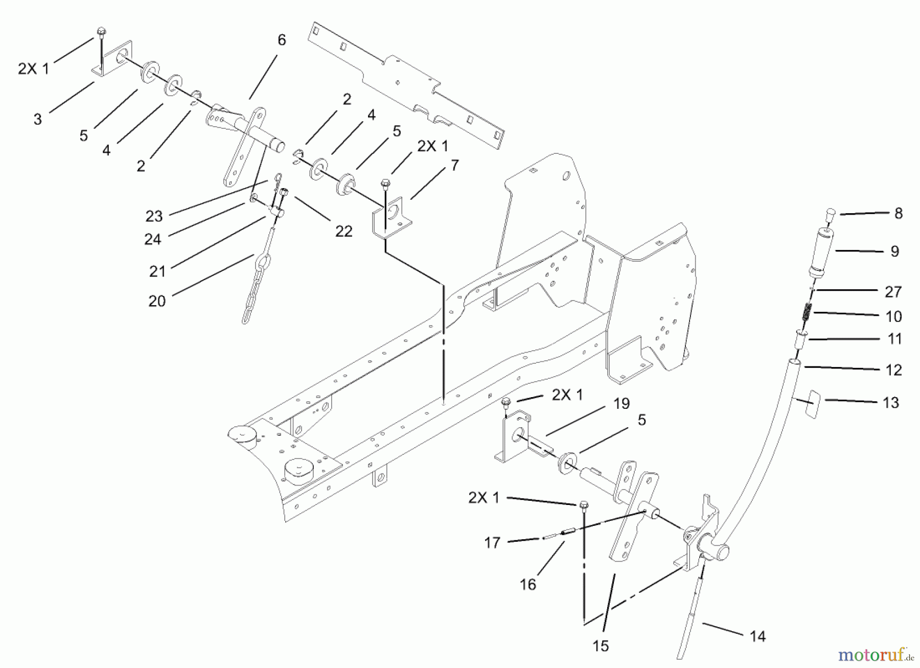  Toro Neu Mowers, Lawn & Garden Tractor Seite 1 72201 (417XT) - Toro 417XT Garden Tractor, 2003 (230000001-230999999) MANUAL LIFT LEVER ASSEMBLY