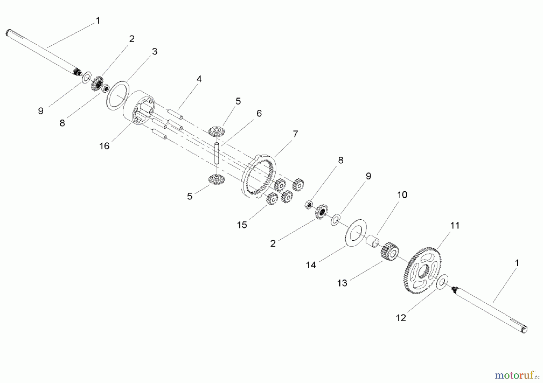  Toro Neu Mowers, Lawn & Garden Tractor Seite 1 72201 (420) - Toro 420 Garden Tractor, 2005 (250000001-250999999) DIFFERENTIAL GEAR ASSEMBLY TRANSAXLE ASSEMBLY NO. 104-4310