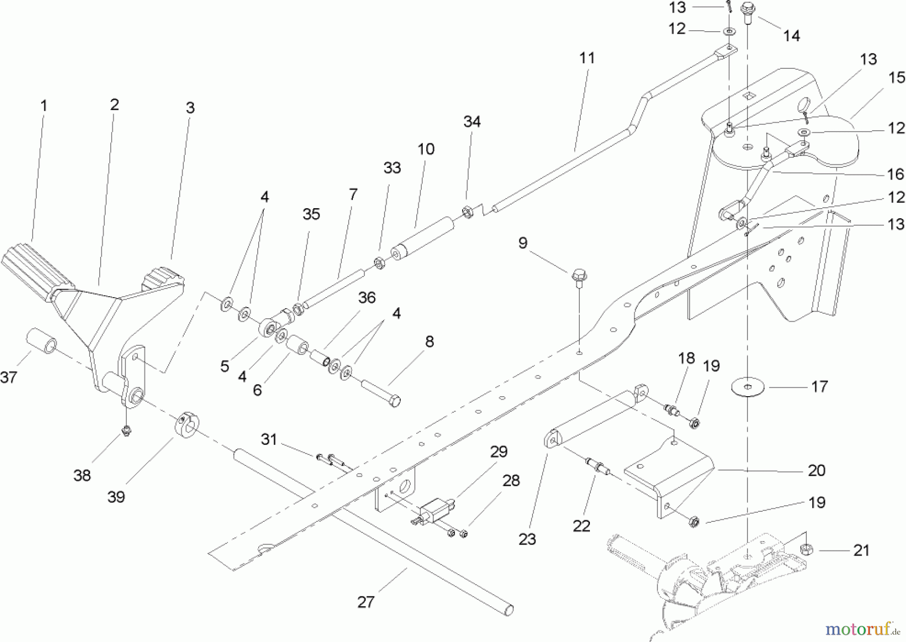  Toro Neu Mowers, Lawn & Garden Tractor Seite 1 72211 (417XT) - Toro 417XT Garden Tractor, 2004 (240000001-240999999) HYDRO CONTROL ASSEMBLY