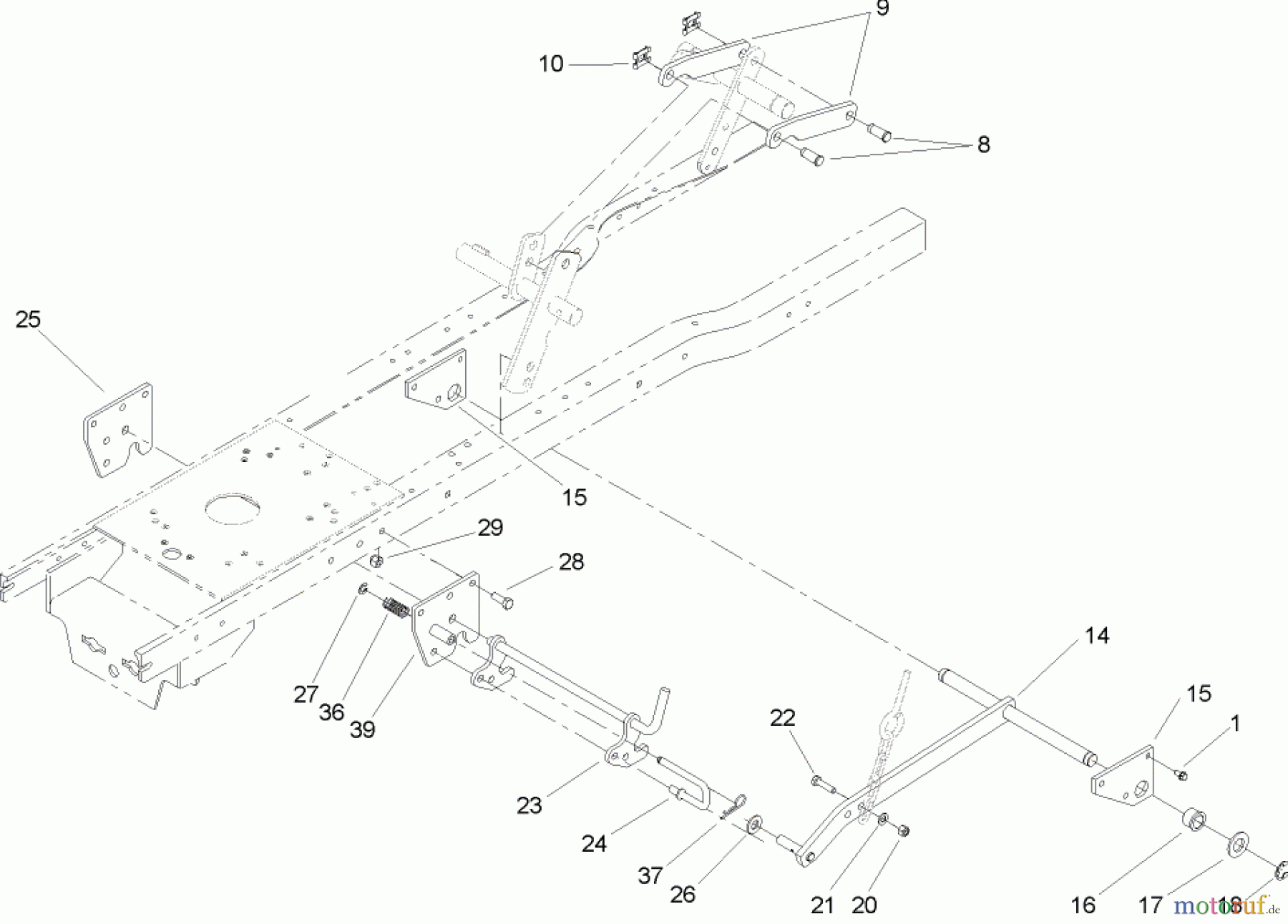  Toro Neu Mowers, Lawn & Garden Tractor Seite 1 72211 (417XT) - Toro 417XT Garden Tractor, 2004 (240000001-240999999) LIFT ASSEMBLY