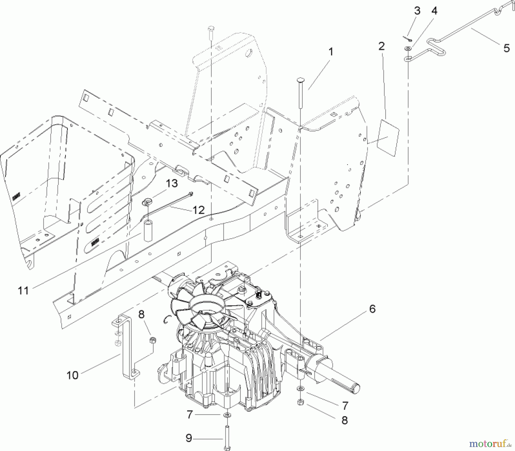  Toro Neu Mowers, Lawn & Garden Tractor Seite 1 72212 (419XT) - Toro 419XT Garden Tractor, 2004 (240000001-240999999) HYDRO TRANSAXLE ASSEMBLY