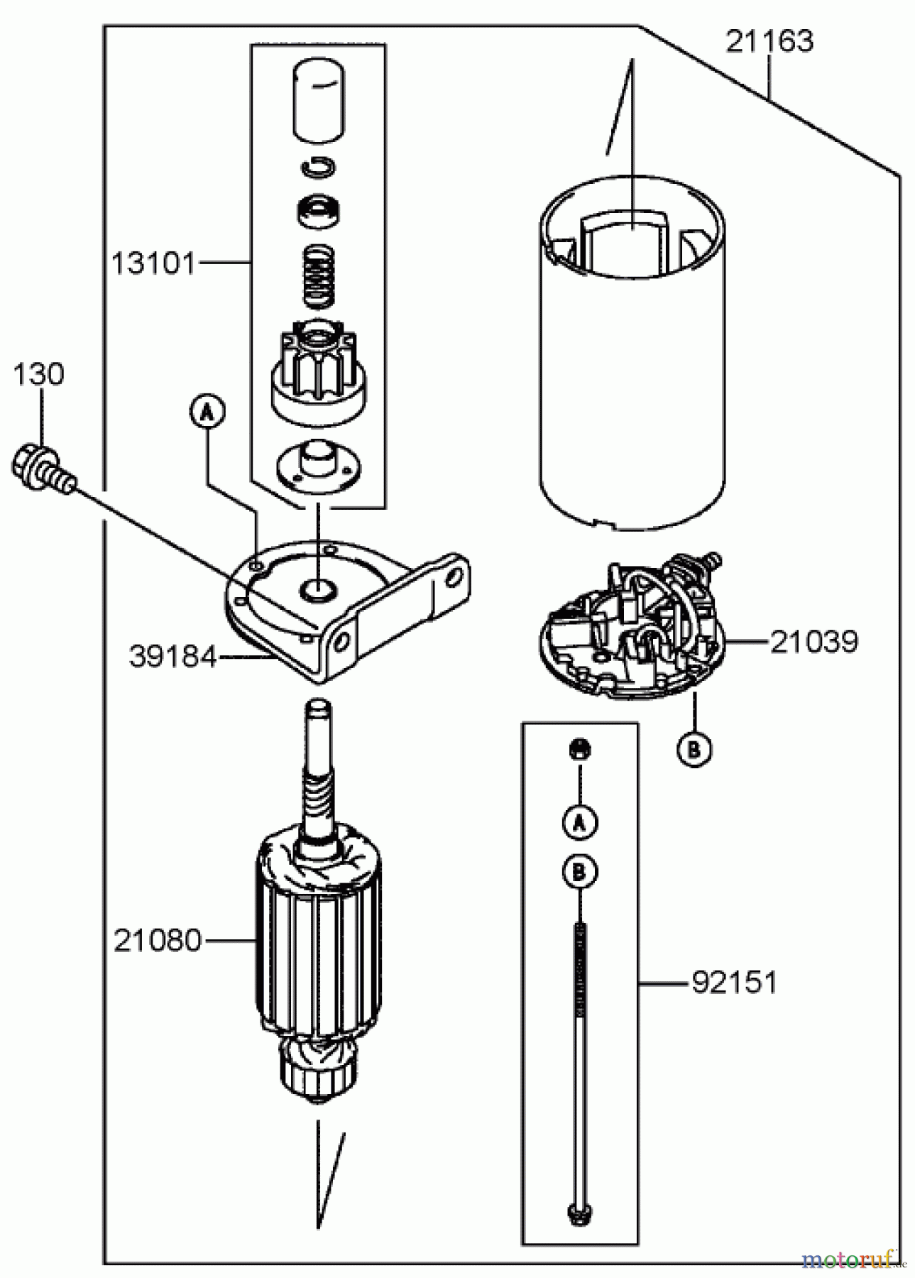  Toro Neu Mowers, Lawn & Garden Tractor Seite 1 72212 (419XT) - Toro 419XT Garden Tractor, 2004 (240000001-240999999) STARTER ASSEMBLY  KAWASAKI FH580V-BS06