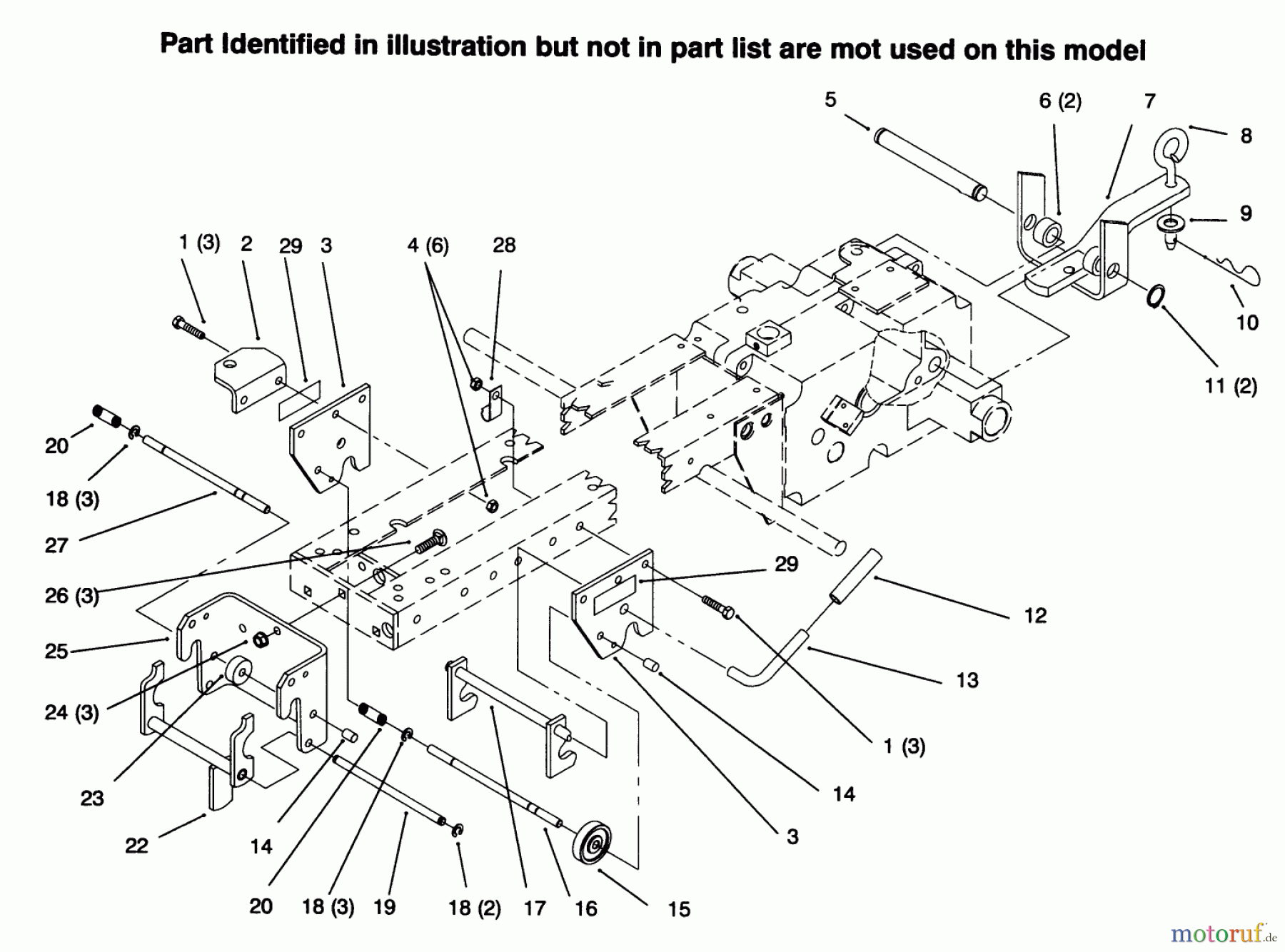  Toro Neu Mowers, Lawn & Garden Tractor Seite 1 73363 (312-8) - Toro 312-8 Garden Tractor, 1996 (6900001-6999999) HITCHES