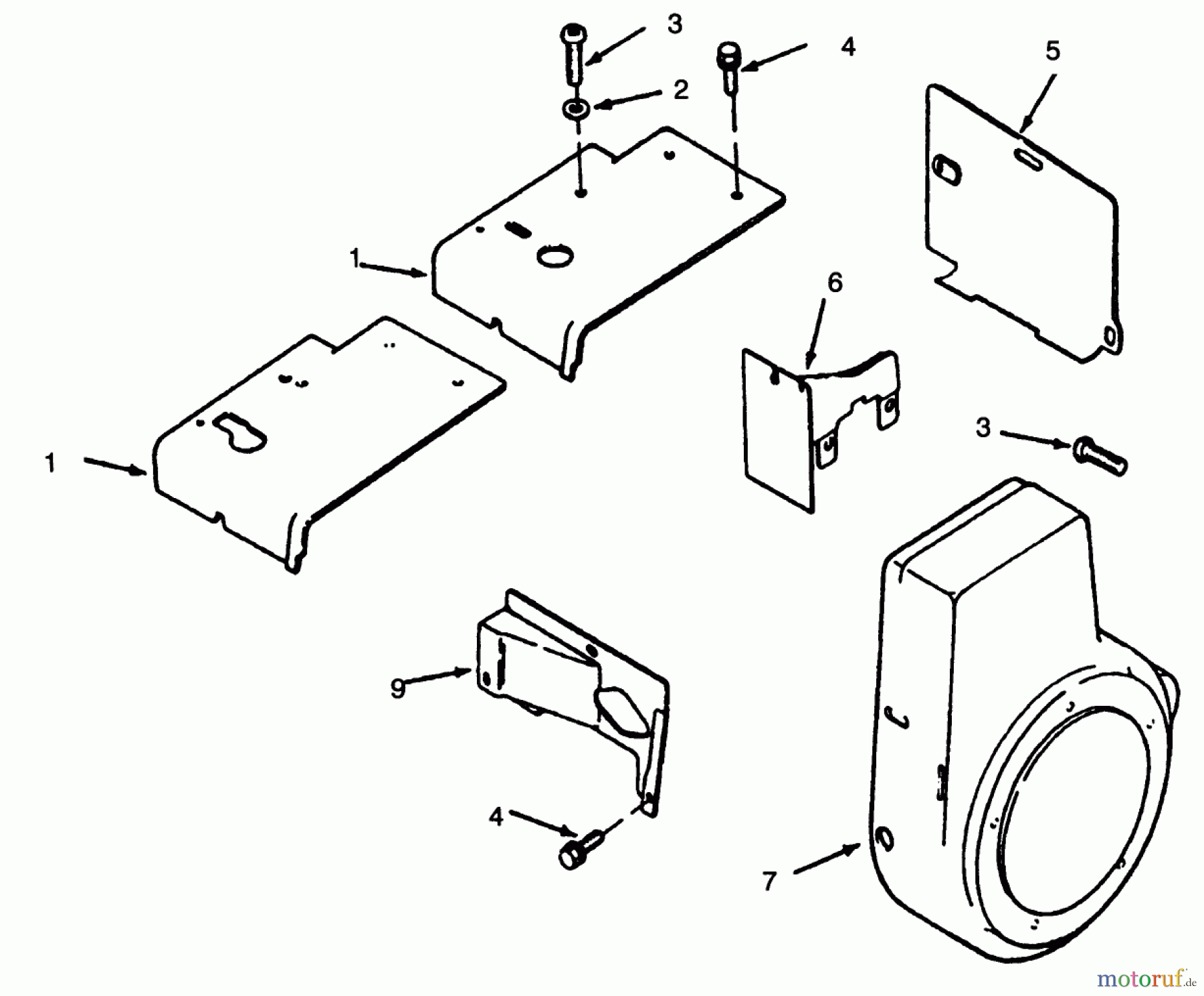  Toro Neu Mowers, Lawn & Garden Tractor Seite 1 73380 (312-8) - Toro 312-8 Garden Tractor, 1994 (4900001-4999999) BAFFLES AND SHROUDS