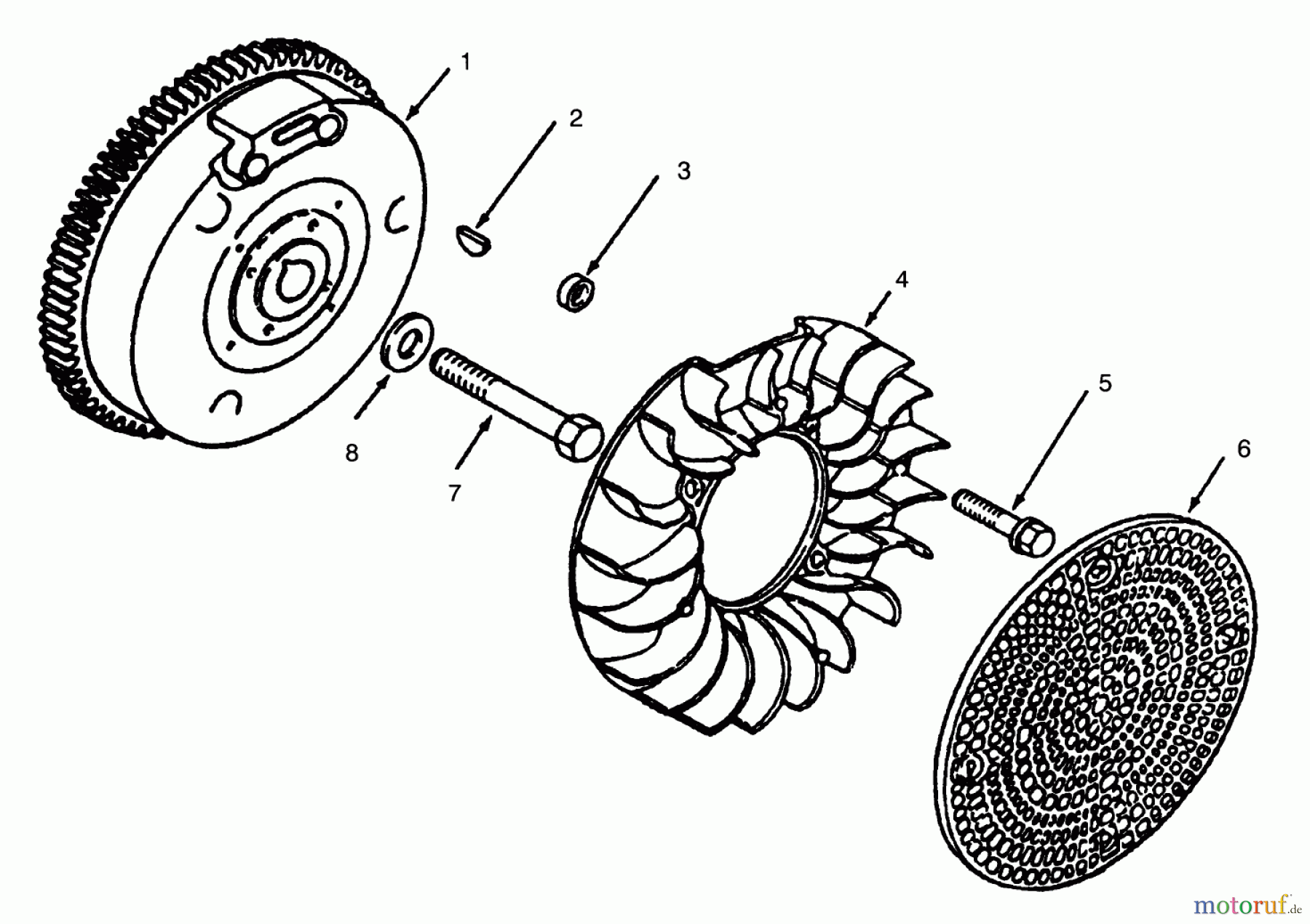  Toro Neu Mowers, Lawn & Garden Tractor Seite 1 73400 (314-8) - Toro 314-8 Garden Tractor, 1996 (SN 6900001-6999999) FLYWHEEL