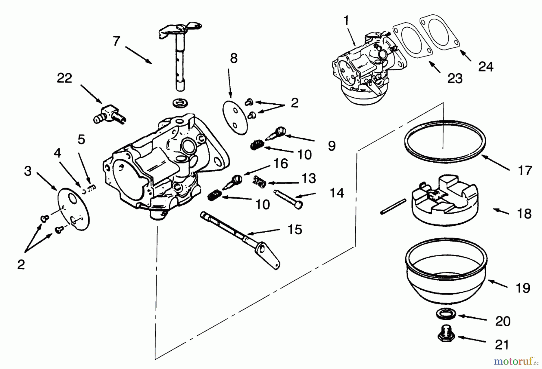  Toro Neu Mowers, Lawn & Garden Tractor Seite 1 73401 (314-H) - Toro 314-H Garden Tractor, 1993 (3900001-3999999) CARBURETORS