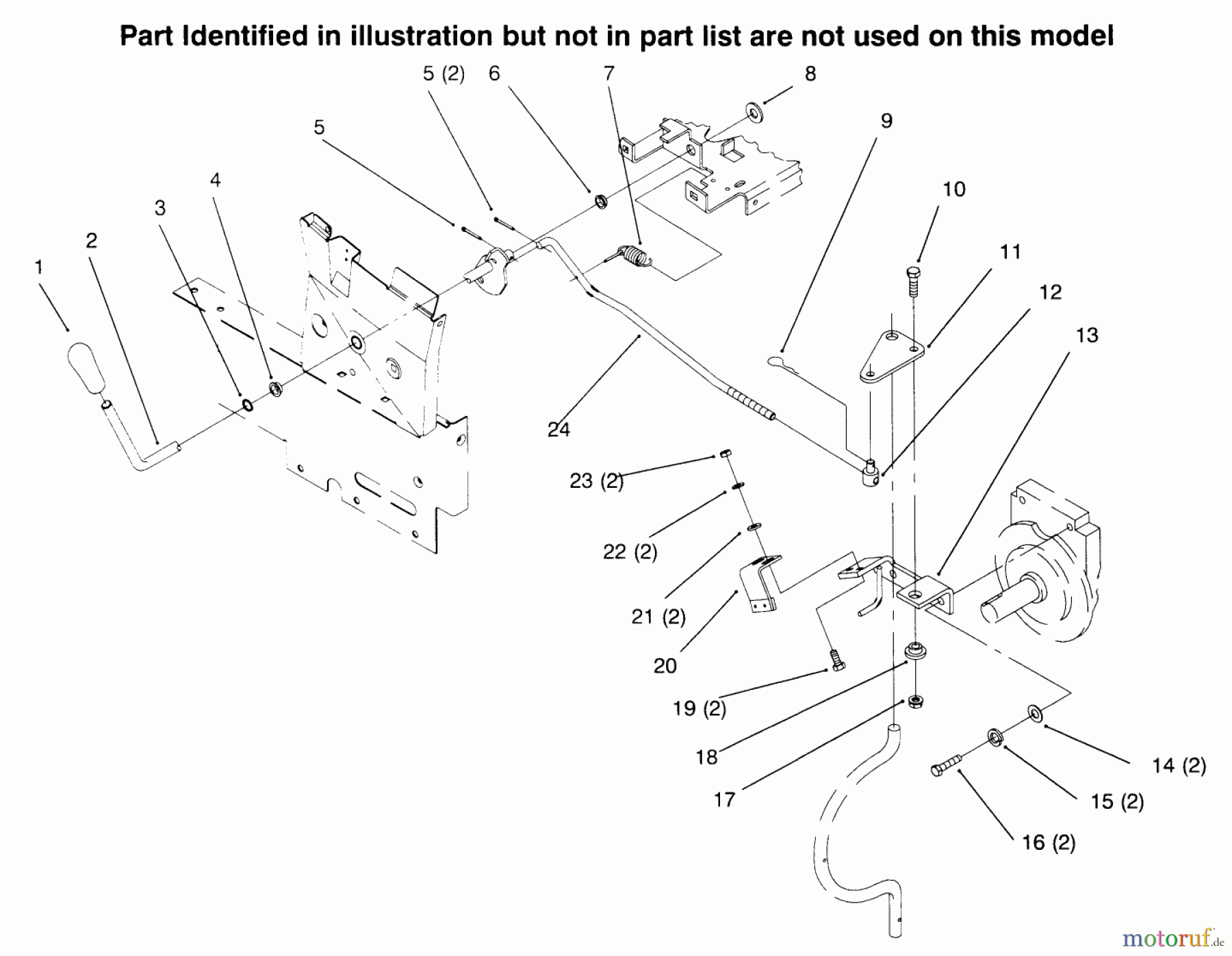  Toro Neu Mowers, Lawn & Garden Tractor Seite 1 73402 (314-8) - Toro 314-8 Garden Tractor, 1996 (6900001-6999999) PTO CLUTCH LINKAGE