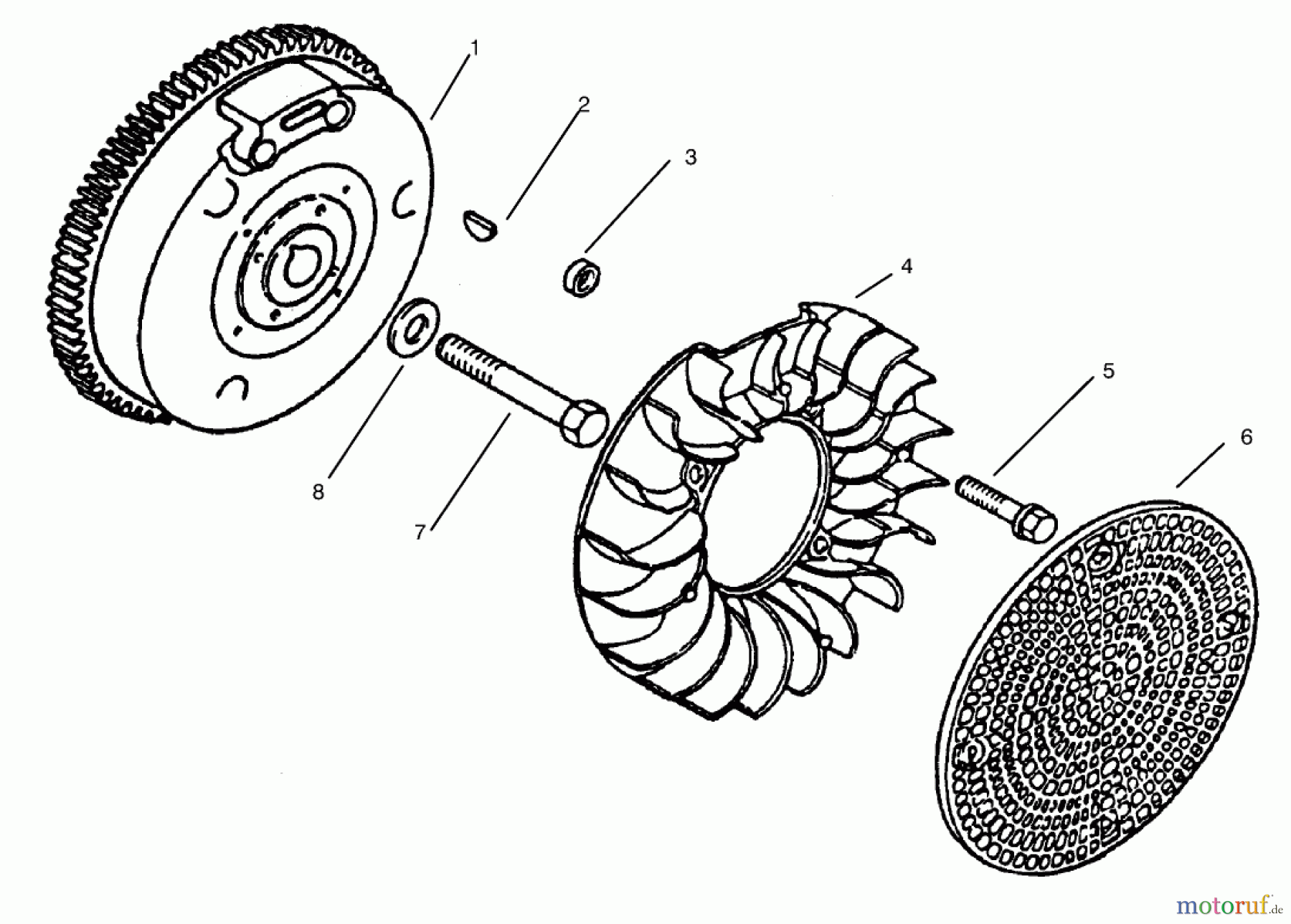  Toro Neu Mowers, Lawn & Garden Tractor Seite 1 73403 (314-H) - Toro 314-H Garden Tractor, 1997 (7900001-7999999) FLYWHEEL