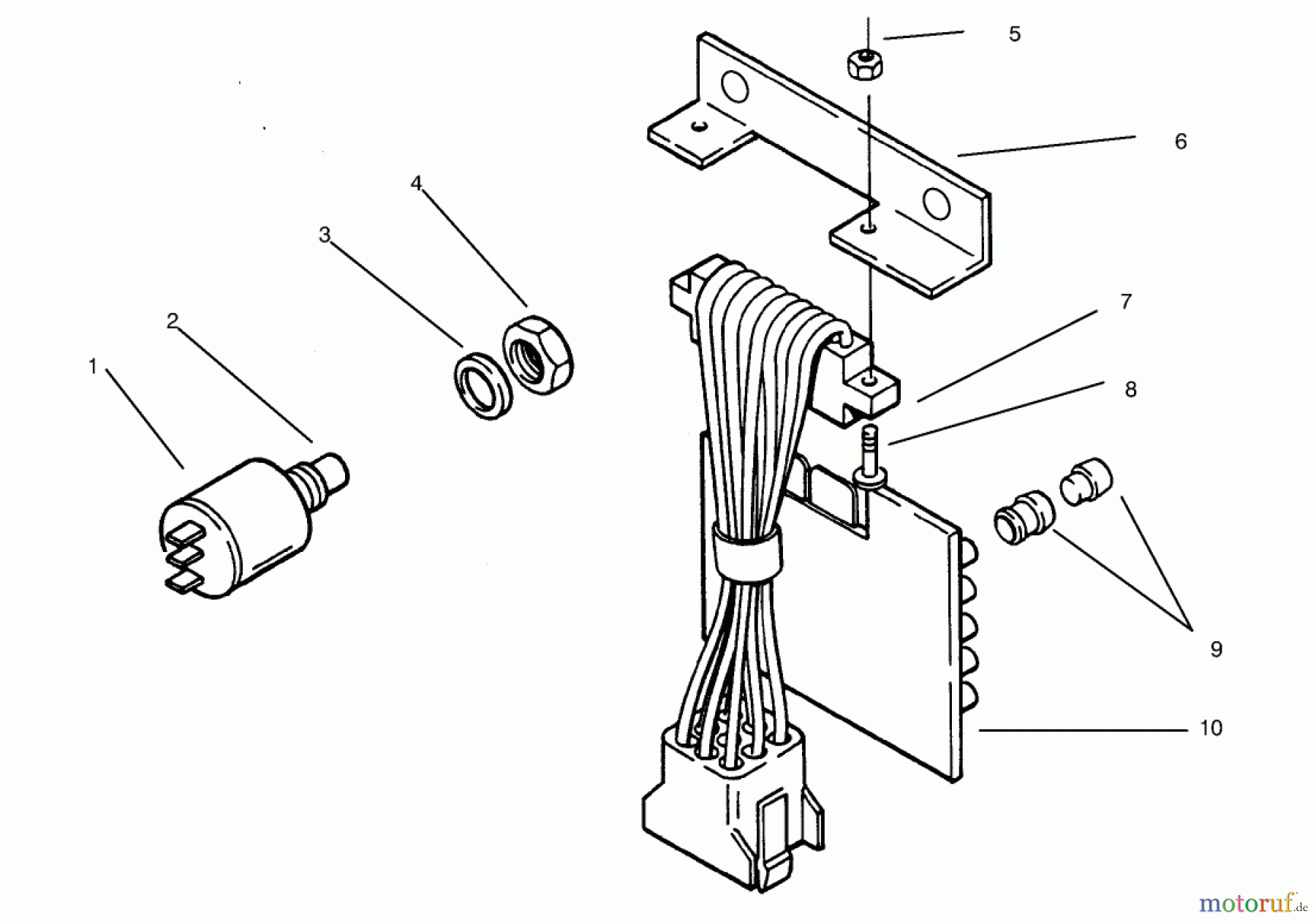  Toro Neu Mowers, Lawn & Garden Tractor Seite 1 73403 (314-H) - Toro 314-H Garden Tractor, 1997 (7900001-7999999) PC BOARD & TEST SWITCH