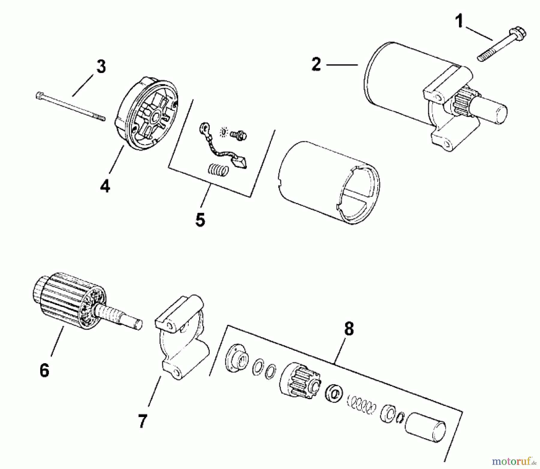  Toro Neu Mowers, Lawn & Garden Tractor Seite 1 73449 (314-8) - Toro 314-8 Garden Tractor, 2000 (200000001-200999999) STARTER (MODEL 73449 ONLY)