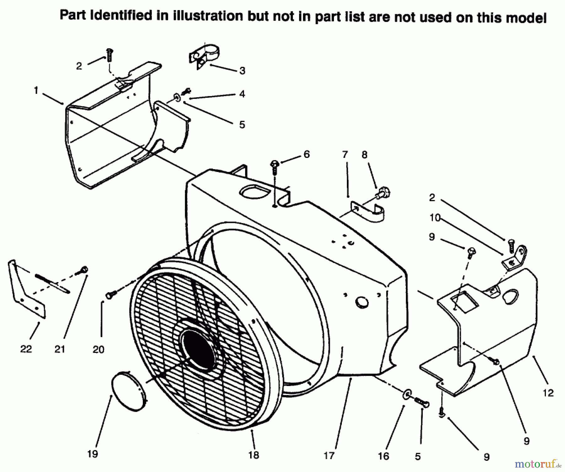  Toro Neu Mowers, Lawn & Garden Tractor Seite 1 73441 (416-8) - Toro 416-8 Garden Tractor, 1996 (69000001-69999999) ENGINE HOUSING