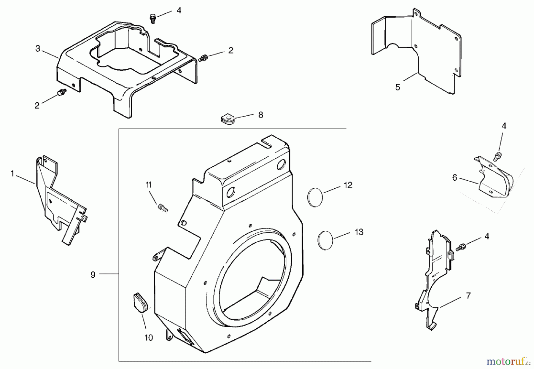  Toro Neu Mowers, Lawn & Garden Tractor Seite 1 73450 (315-8) - Toro 315-8 Garden Tractor, 2002 (220000001-220999999) BLOWER HOUSING ASSEMBLY KOHLER MODEL CH15S-44533