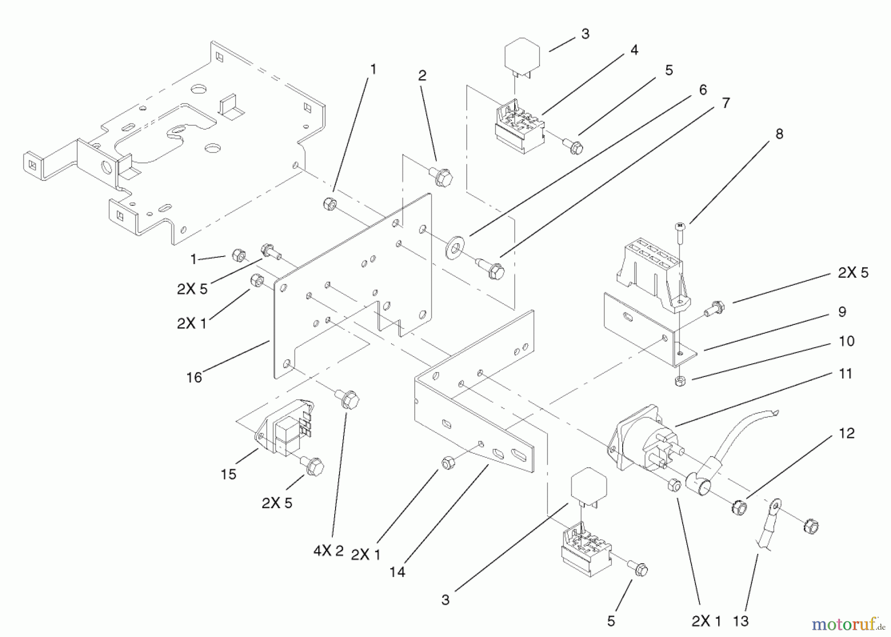  Toro Neu Mowers, Lawn & Garden Tractor Seite 1 73450 (315-8) - Toro 315-8 Garden Tractor, 2004 (240000001-240999999) HOODSTAND ELECTRICAL MOUNTING ASSEMBLY