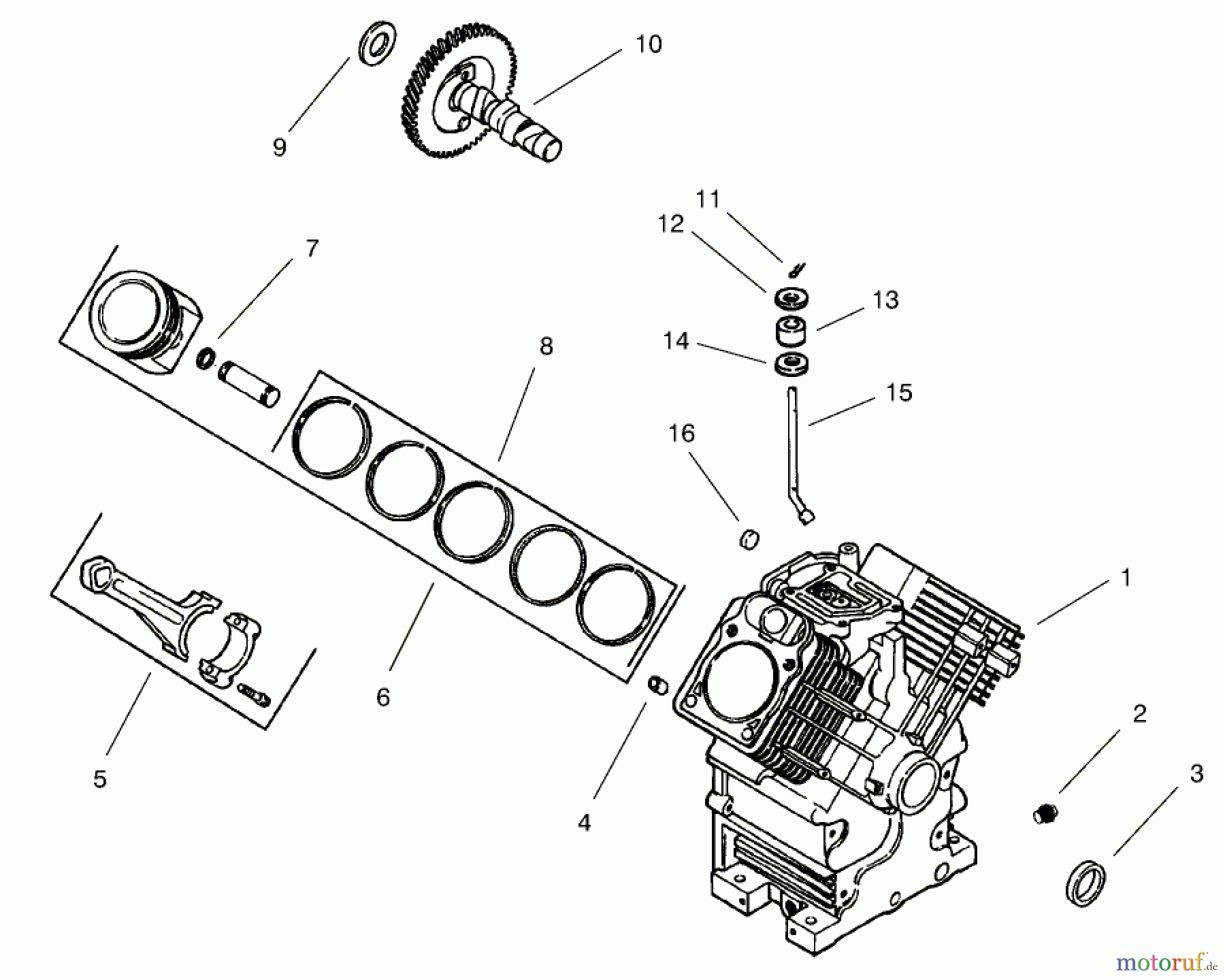  Toro Neu Mowers, Lawn & Garden Tractor Seite 1 73542 (520xi) - Toro 520xi Garden Tractor, 2001 (210000001-210999999) GROUP 2-CRANKCASE (MODEL 73542 & 73570)