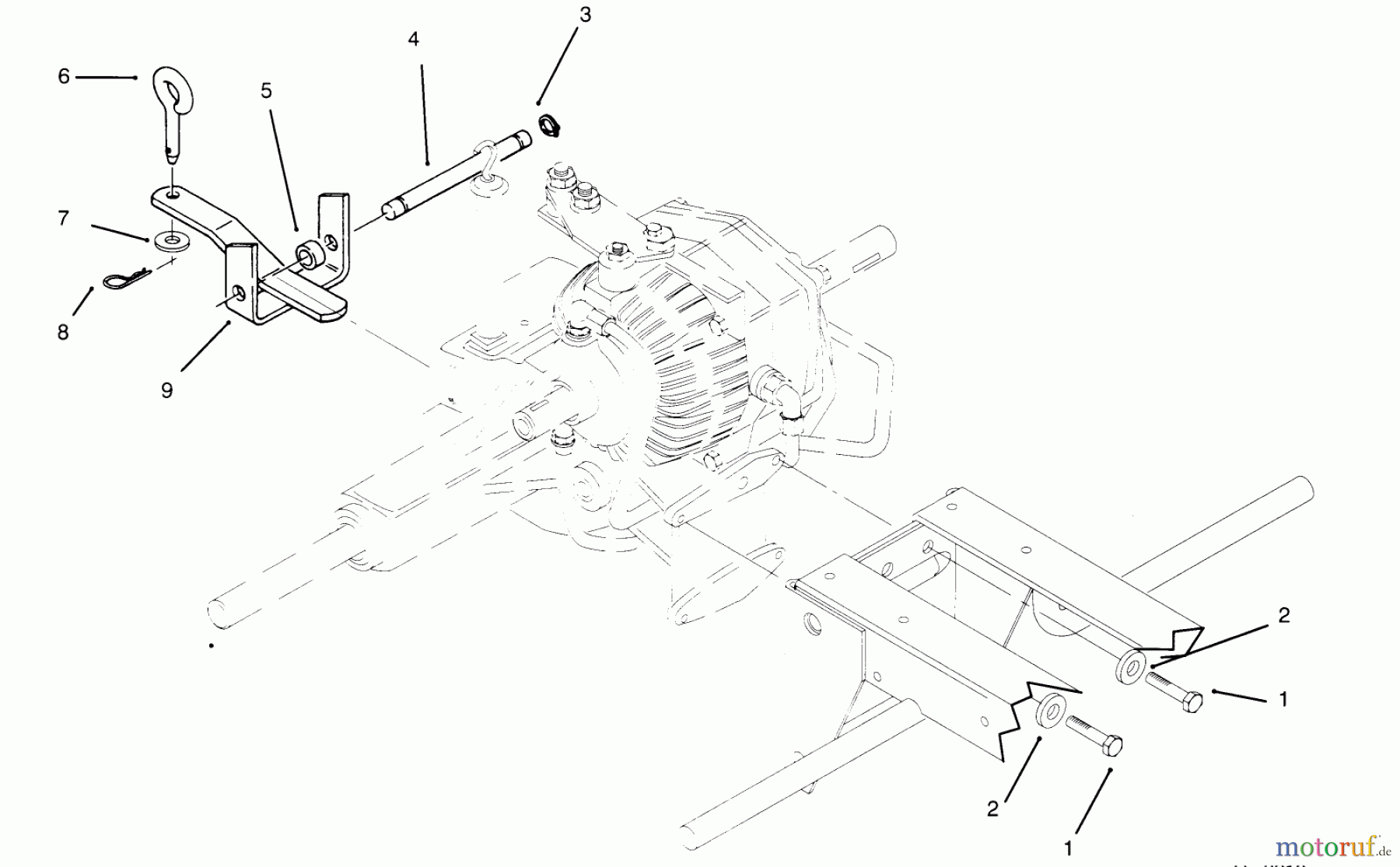  Toro Neu Mowers, Lawn & Garden Tractor Seite 1 73501 (520-H) - Toro 520-H Garden Tractor, 1995 (59000412-59002868) REAR HITCH ASSEMBLY