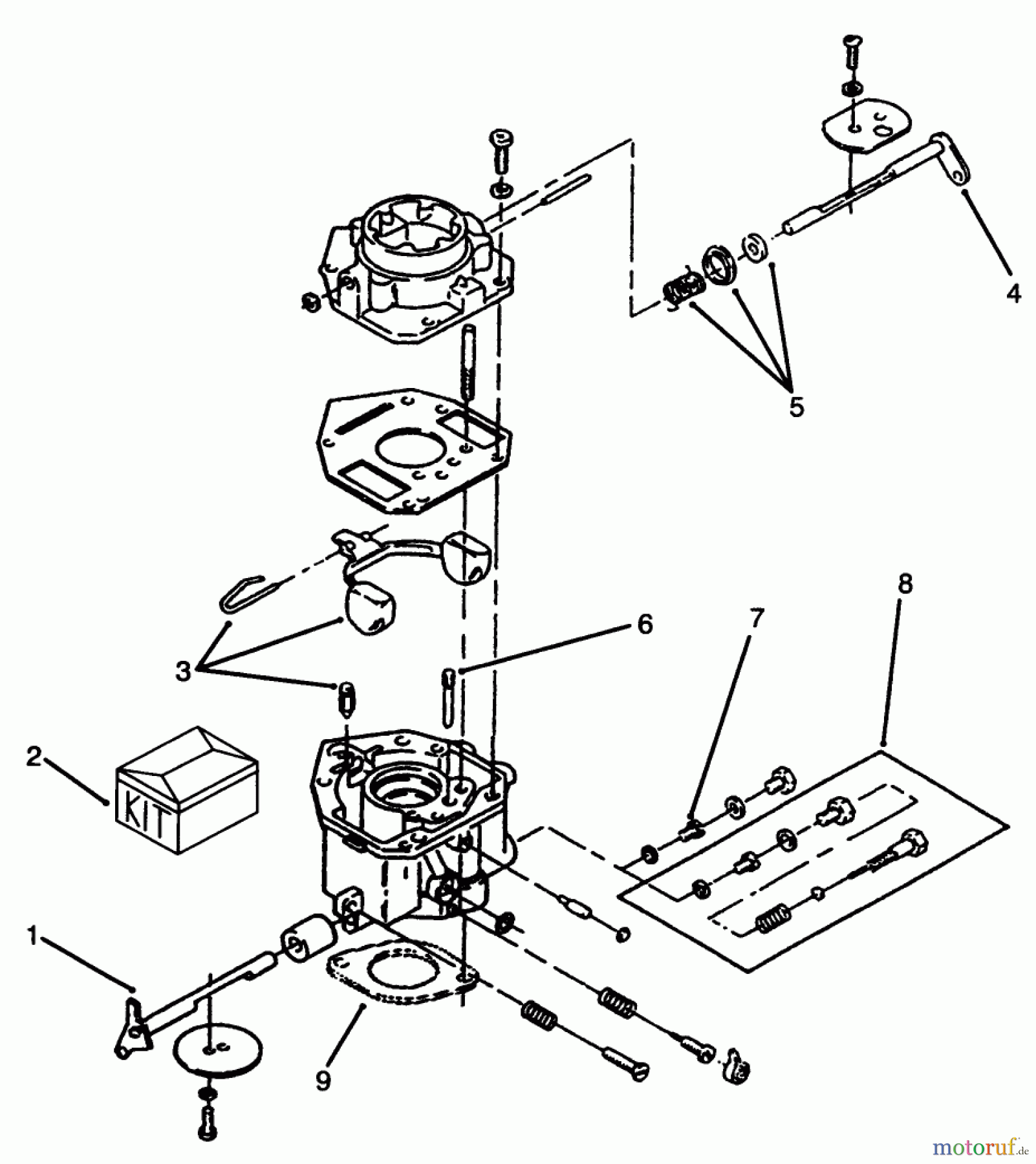  Toro Neu Mowers, Lawn & Garden Tractor Seite 1 73501 (520-H) - Toro 520-H Garden Tractor, 1995 (59002947-59999999) CARBURETOR ASSEMBLY