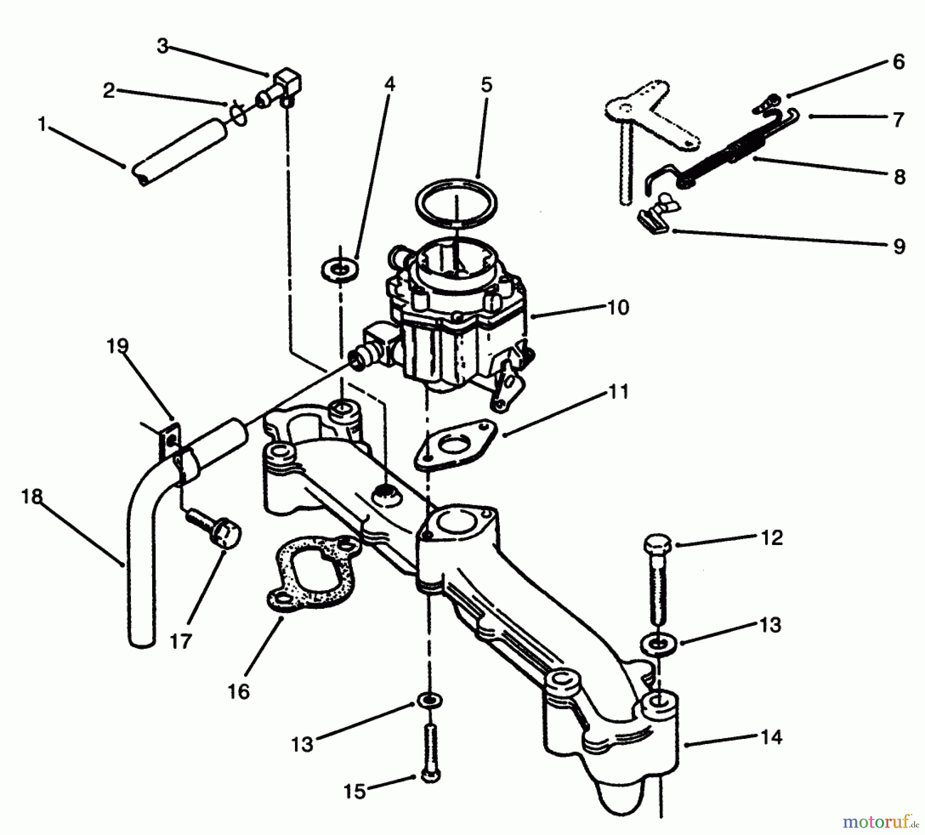  Toro Neu Mowers, Lawn & Garden Tractor Seite 1 73501 (520-H) - Toro 520-H Garden Tractor, 1995 (59002869-59002946) INTAKE MANIFOLD