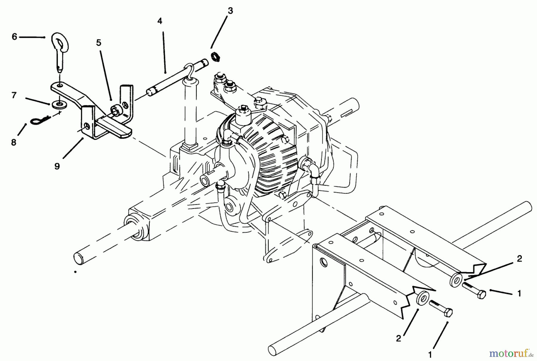  Toro Neu Mowers, Lawn & Garden Tractor Seite 1 73501 (520-H) - Toro 520-H Garden Tractor, 1996 (69000001-69999999) REAR HITCH ASSEMBLY