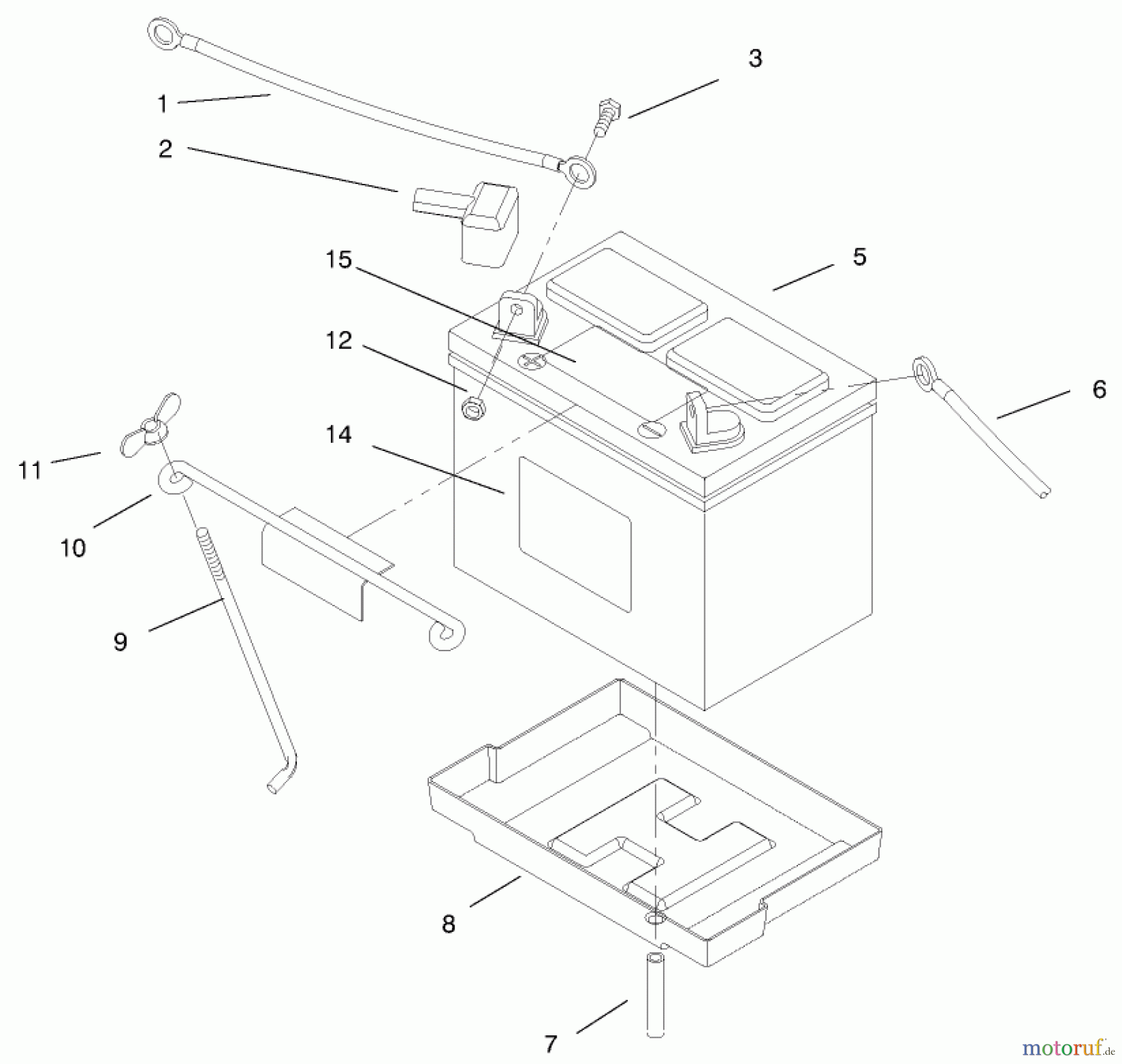  Toro Neu Mowers, Lawn & Garden Tractor Seite 1 73502 (520-H) - Toro 520-H Garden Tractor, 1997 (7900001-7999999) BATTERY ASSEMBLY