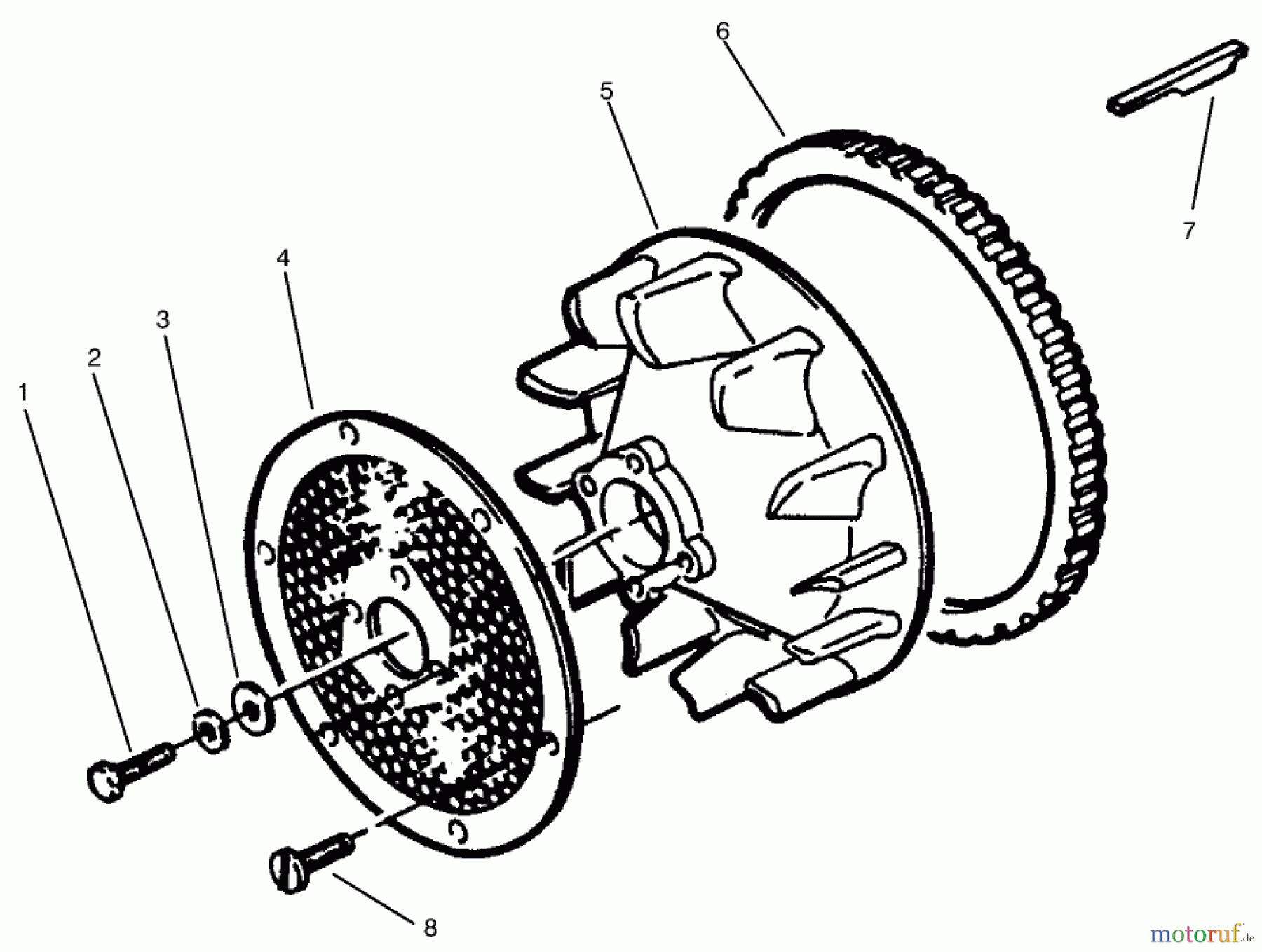  Toro Neu Mowers, Lawn & Garden Tractor Seite 1 73502 (520-H) - Toro 520-H Garden Tractor, 1997 (7900001-7999999) FLYWHEEL