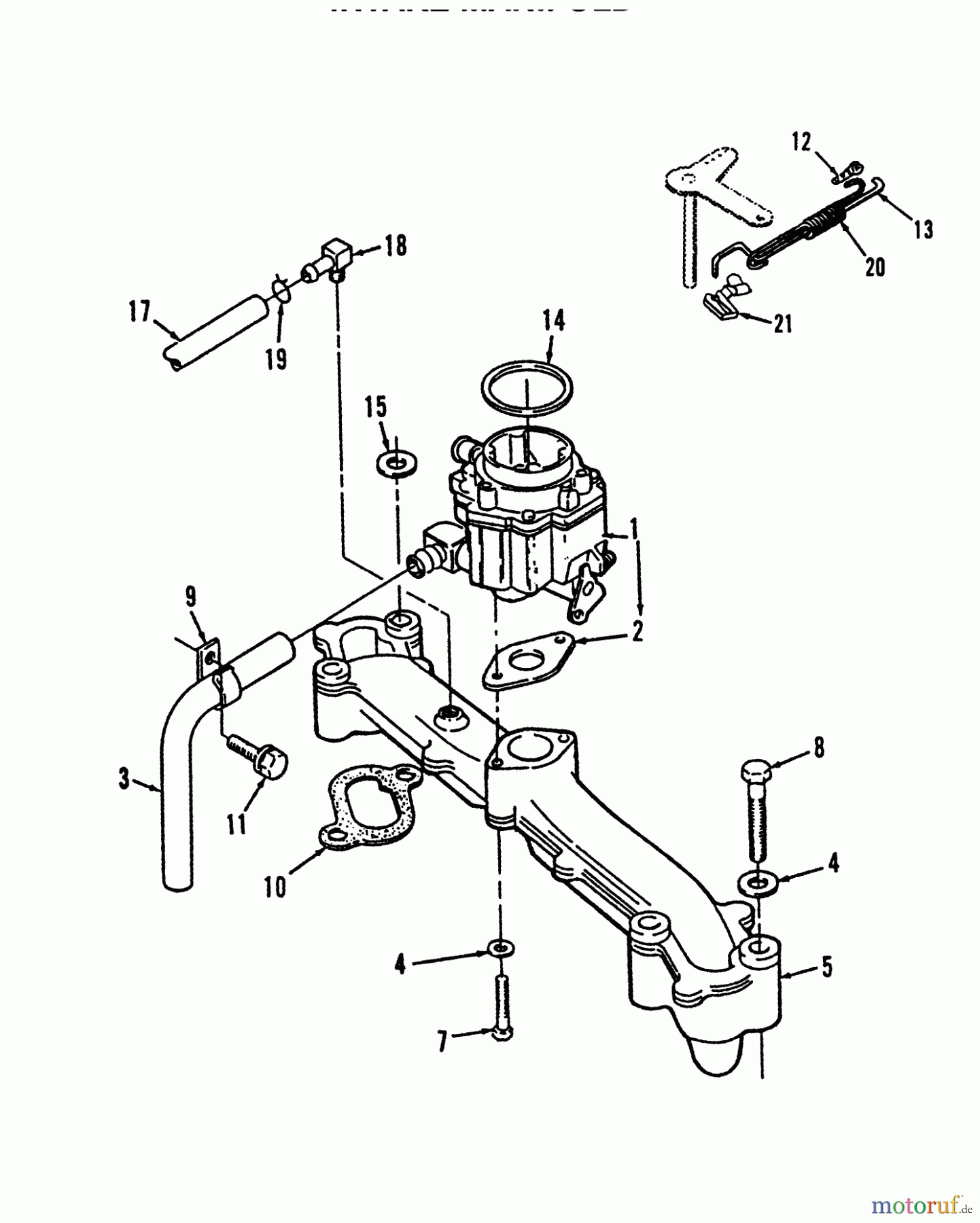  Toro Neu Mowers, Lawn & Garden Tractor Seite 1 73520 (520-H) - Toro 520-H Garden Tractor, 1993 (39000001-39999999) INTAKE MANIFOLD