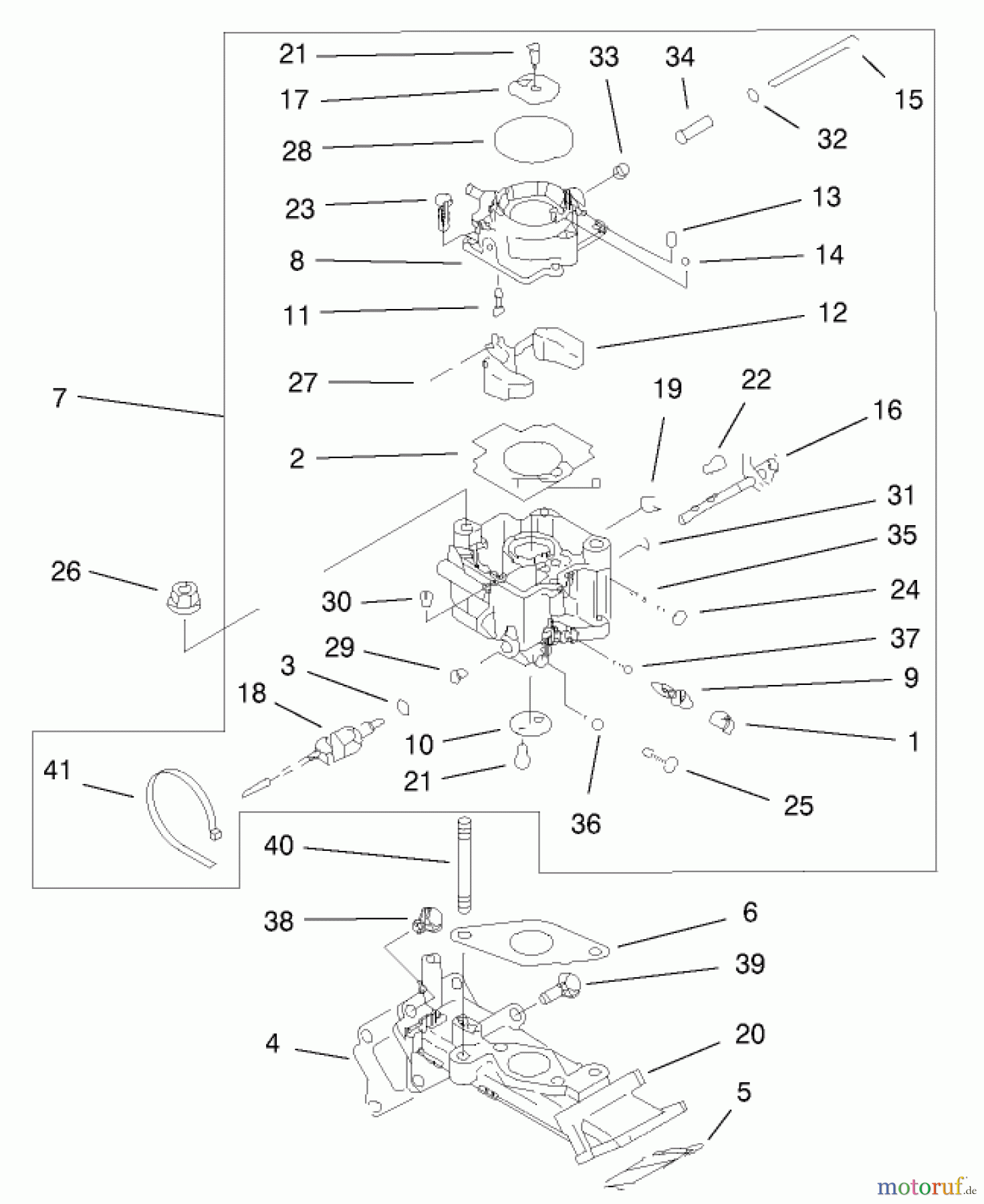  Toro Neu Mowers, Lawn & Garden Tractor Seite 1 73580 (520Lxi) - Toro 520Lxi Garden Tractor, 2000 (200000001-200999999) CARBURETOR ASSEMBLY