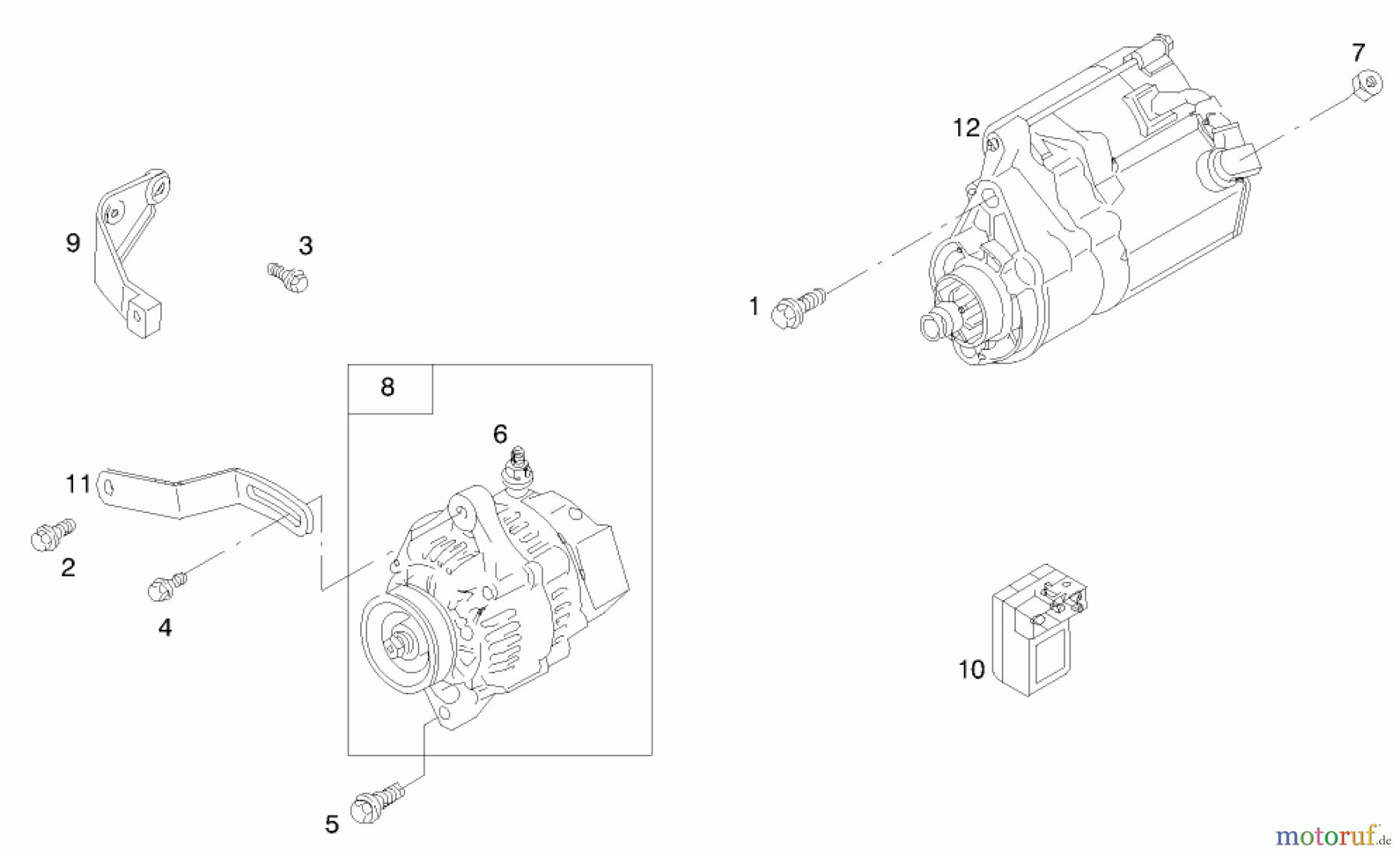  Toro Neu Mowers, Lawn & Garden Tractor Seite 1 73550 (523Dxi) - Toro 523Dxi Garden Tractor, 1998 (8900001-8999999) ENGINE ASSEMBLY #11