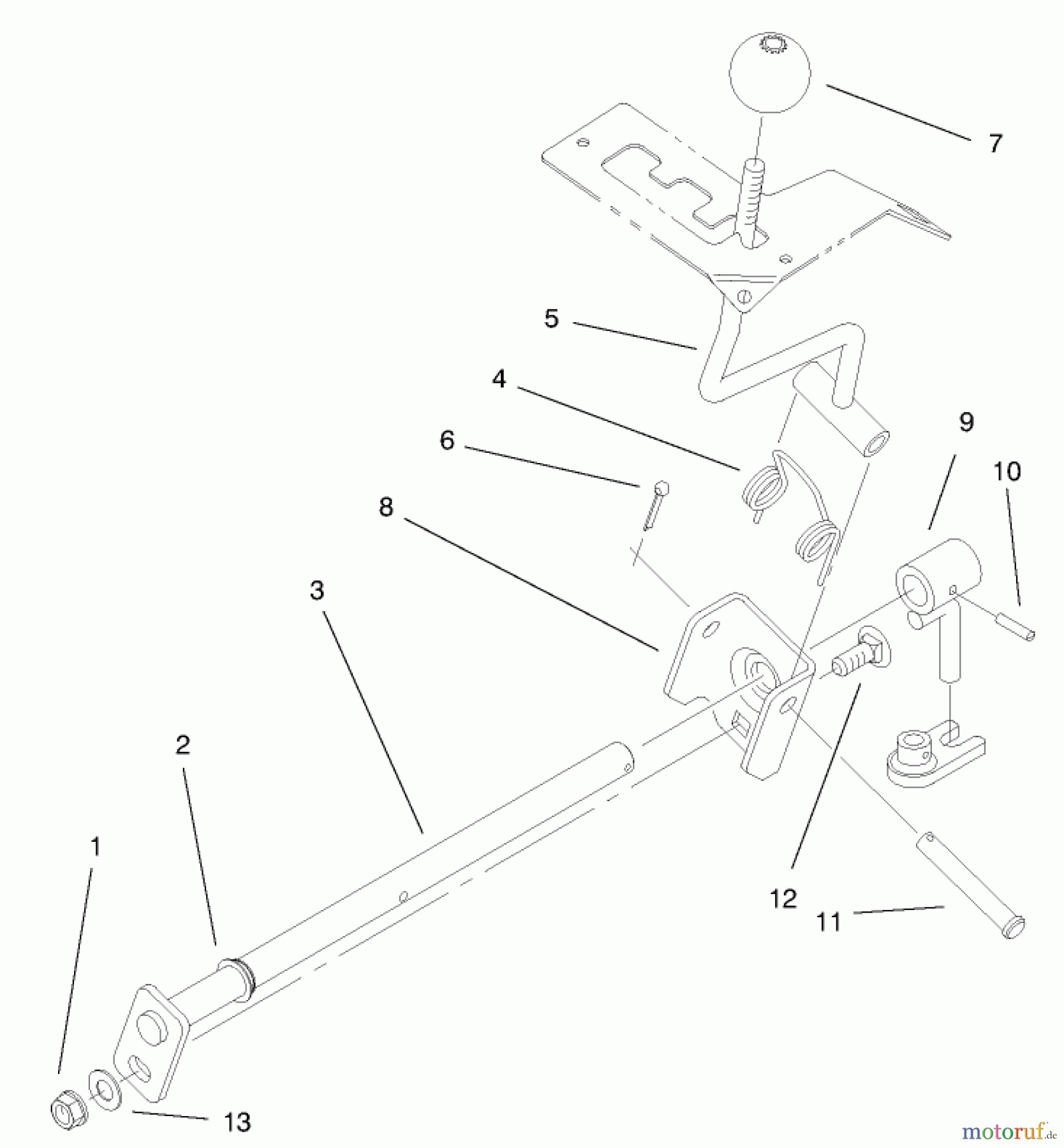  Toro Neu Mowers, Lawn & Garden Tractor Seite 1 73550 (523Dxi) - Toro 523Dxi Garden Tractor, 1998 (8900001-8999999) HI-LO SHIFT ASSEMBLY