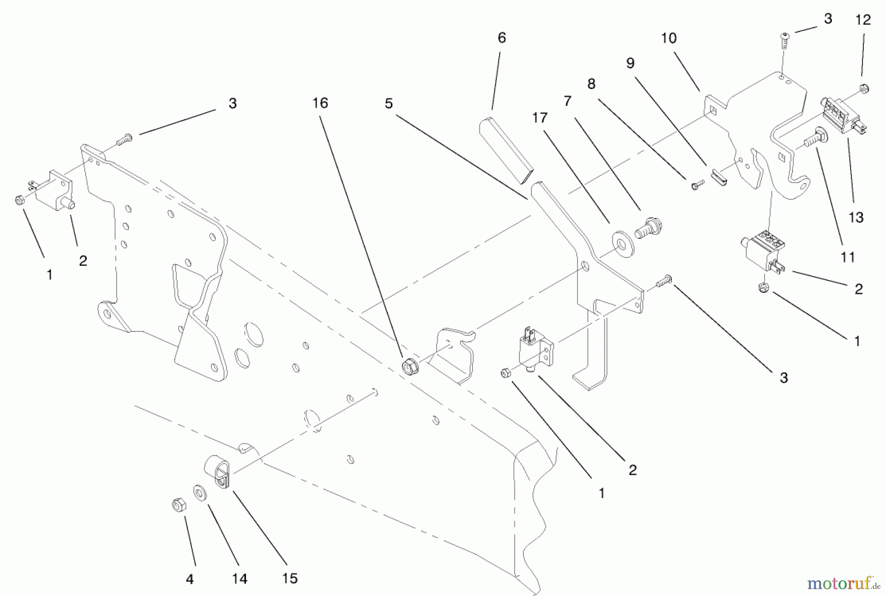  Toro Neu Mowers, Lawn & Garden Tractor Seite 1 73550 (523Dxi) - Toro 523Dxi Garden Tractor, 1998 (8900001-8999999) UPPER PARKING BRAKE ASSEMBLY