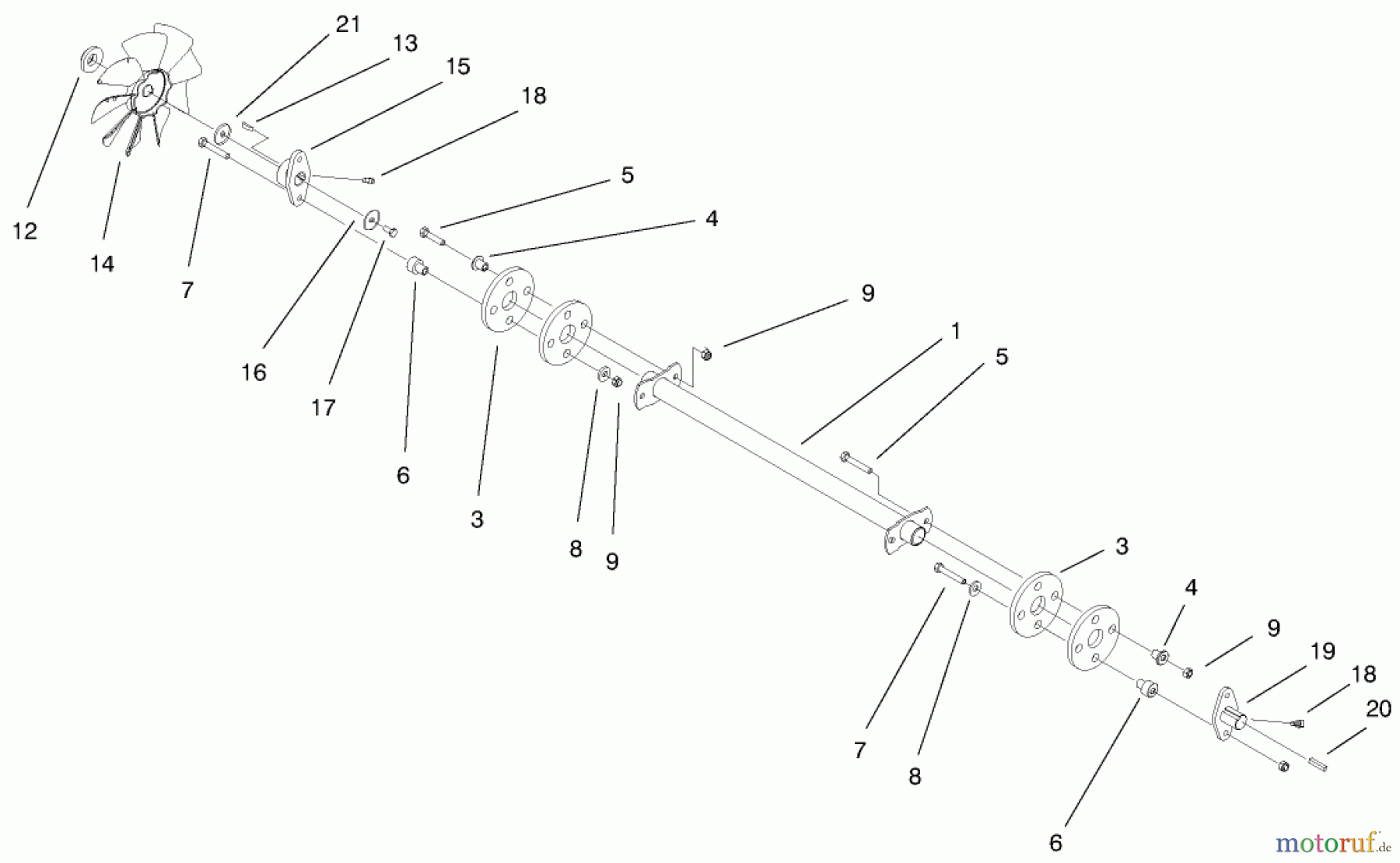  Toro Neu Mowers, Lawn & Garden Tractor Seite 1 73552 (523Dxi) - Toro 523Dxi Garden Tractor, 1999 (9900001-9999999) DRIVE SHAFT ASSEMBLY