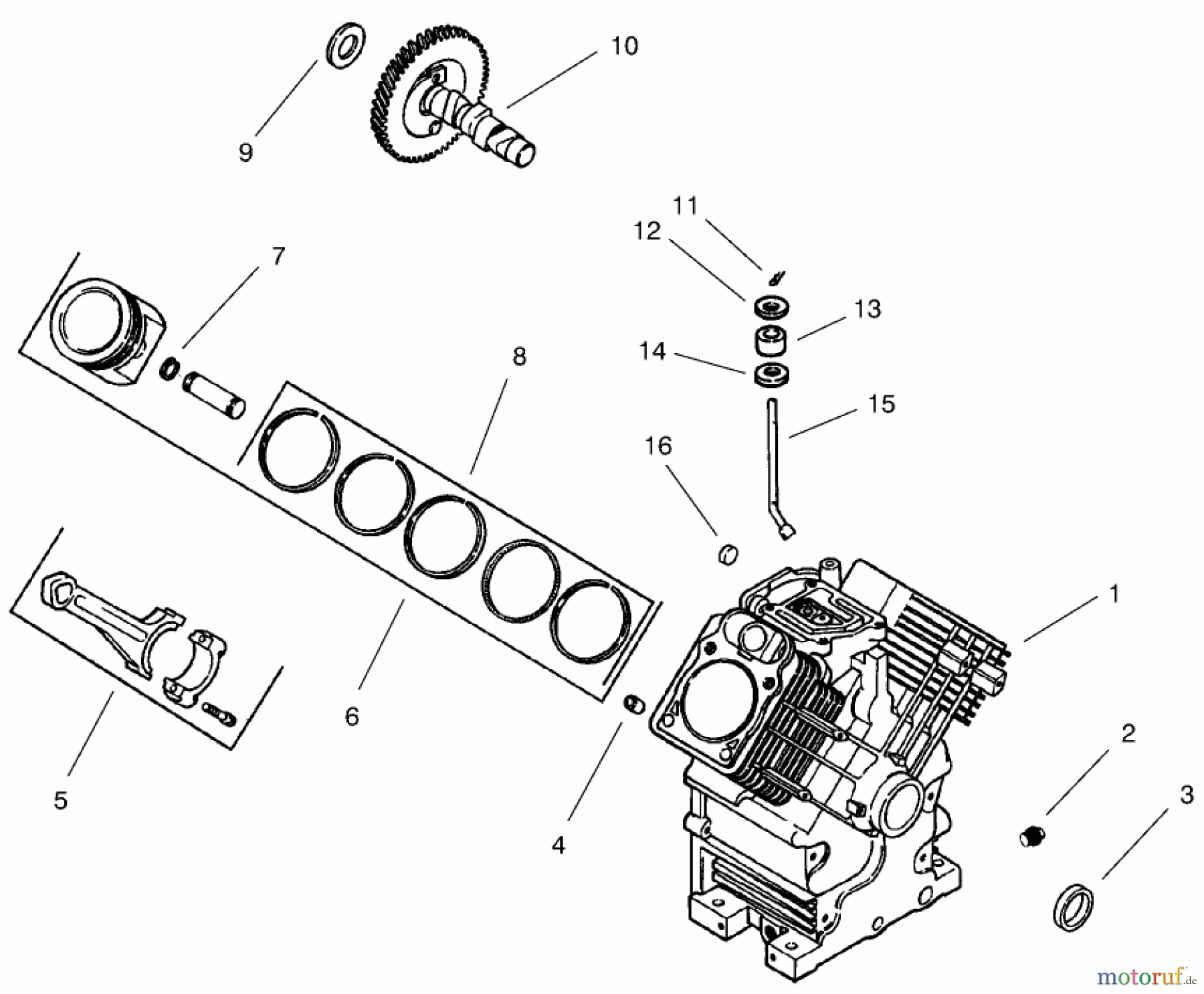  Toro Neu Mowers, Lawn & Garden Tractor Seite 1 73560 (522xi) - Toro 522xi Garden Tractor, 1998 (8900001-8999999) GROUP 2-CRANKSHAFT