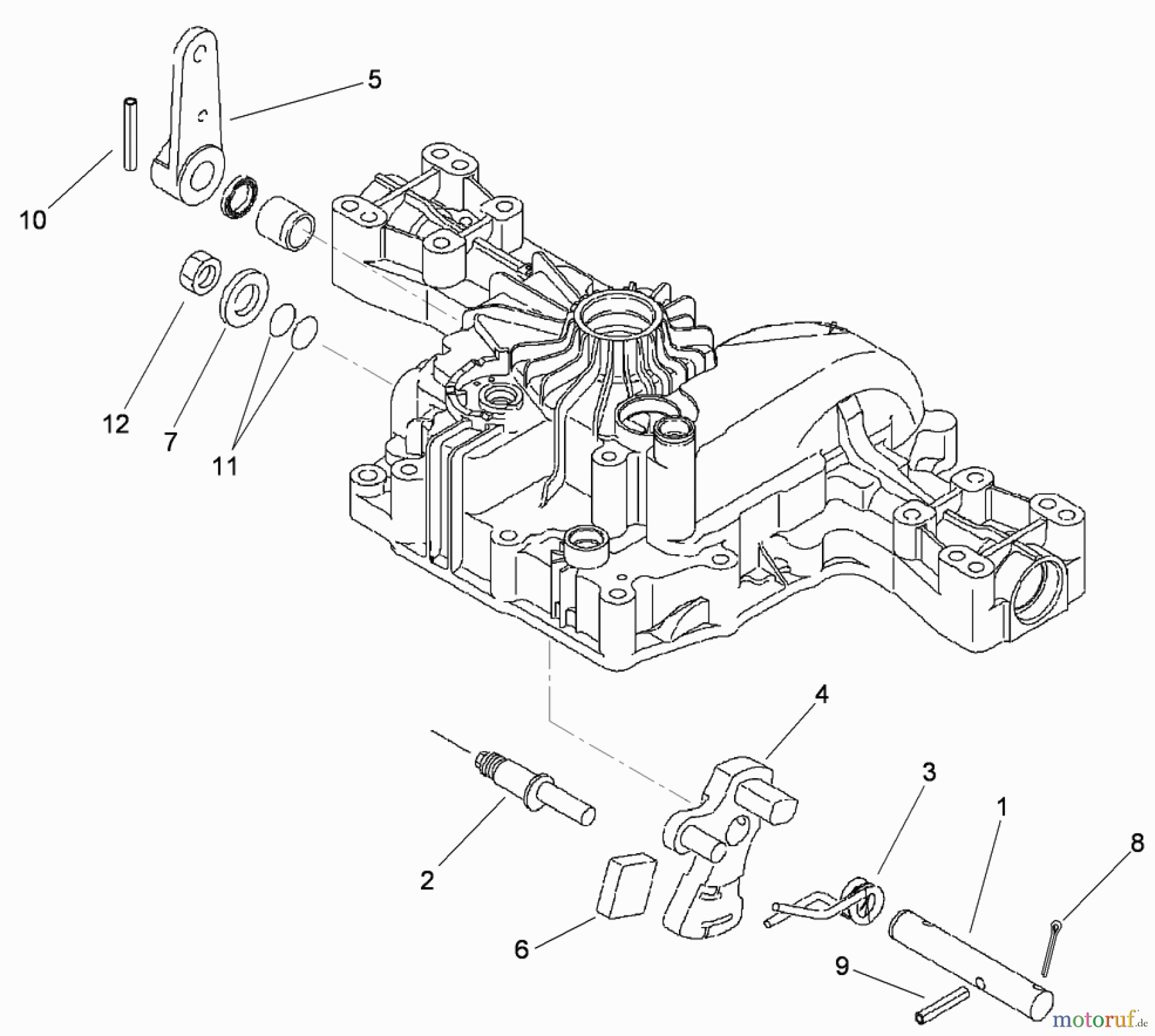  Toro Neu Mowers, Lawn & Garden Tractor Seite 1 74571 (DH 200) - Toro DH 200 Lawn Tractor, 2006 (260000001-260999999) CONTROL SHAFT ASSEMBLY TRANSMISSION ASSEMBLY NO. 104-2889