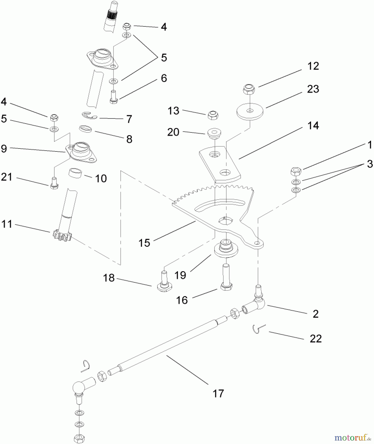  Toro Neu Mowers, Lawn & Garden Tractor Seite 1 74571 (DH 200) - Toro DH 200 Lawn Tractor, 2006 (260000001-260999999) STEERING ASSEMBLY