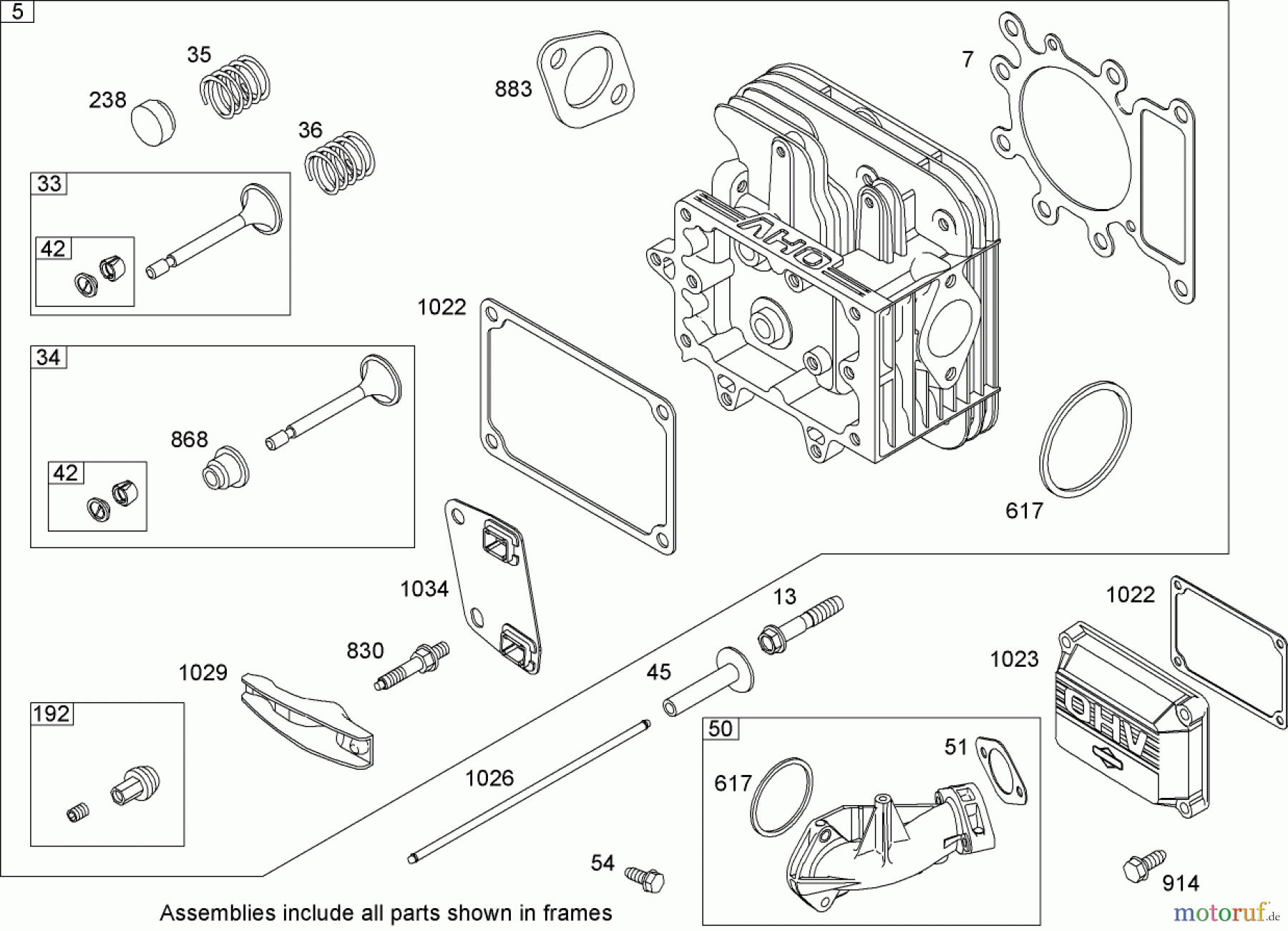  Toro Neu Mowers, Lawn & Garden Tractor Seite 1 74573 (DH 200) - Toro DH 200 Lawn Tractor, 2007 (270000001-270999999) CYLINDER HEAD ASSEMBLY BRIGGS AND STRATTON MODEL 31A607-0117-E1