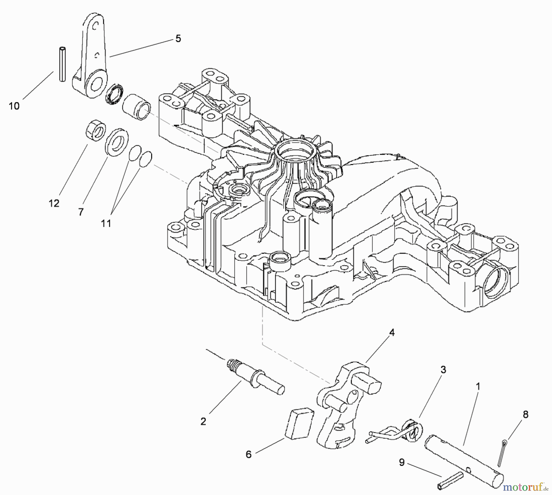  Toro Neu Mowers, Lawn & Garden Tractor Seite 1 74573 (DH 200) - Toro DH 200 Lawn Tractor, 2010 (310000001-310999999) CONTROL SHAFT ASSEMBLY TRANSMISSION ASSEMBLY NO. 114-3155